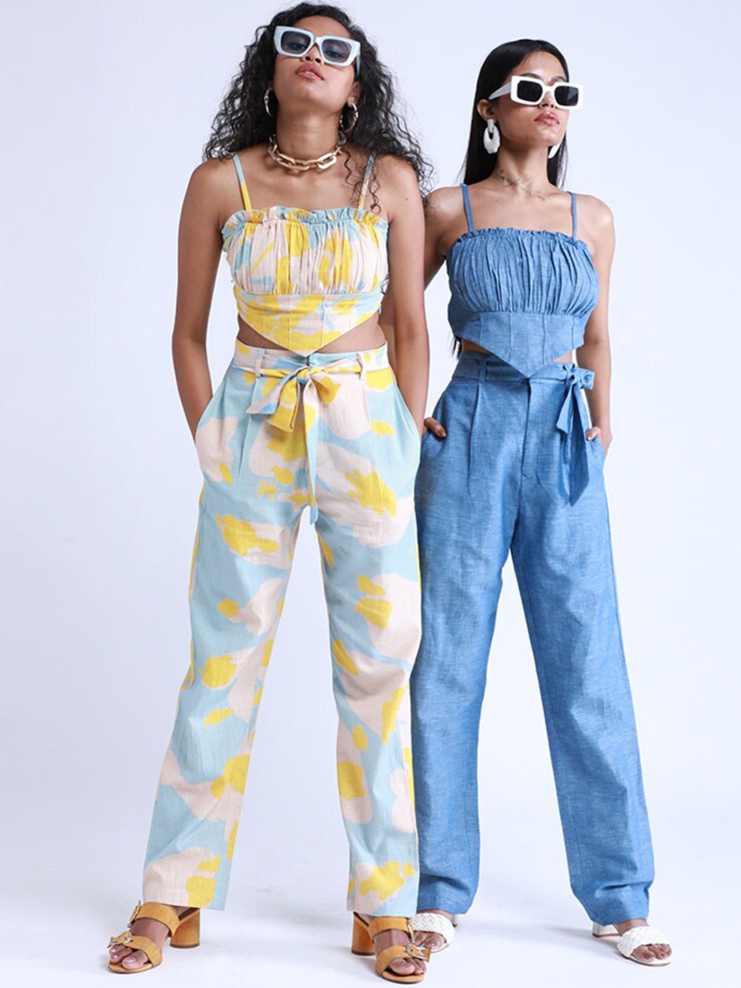 

MISSY Women Yellow Loose Fit High-Rise Trousers