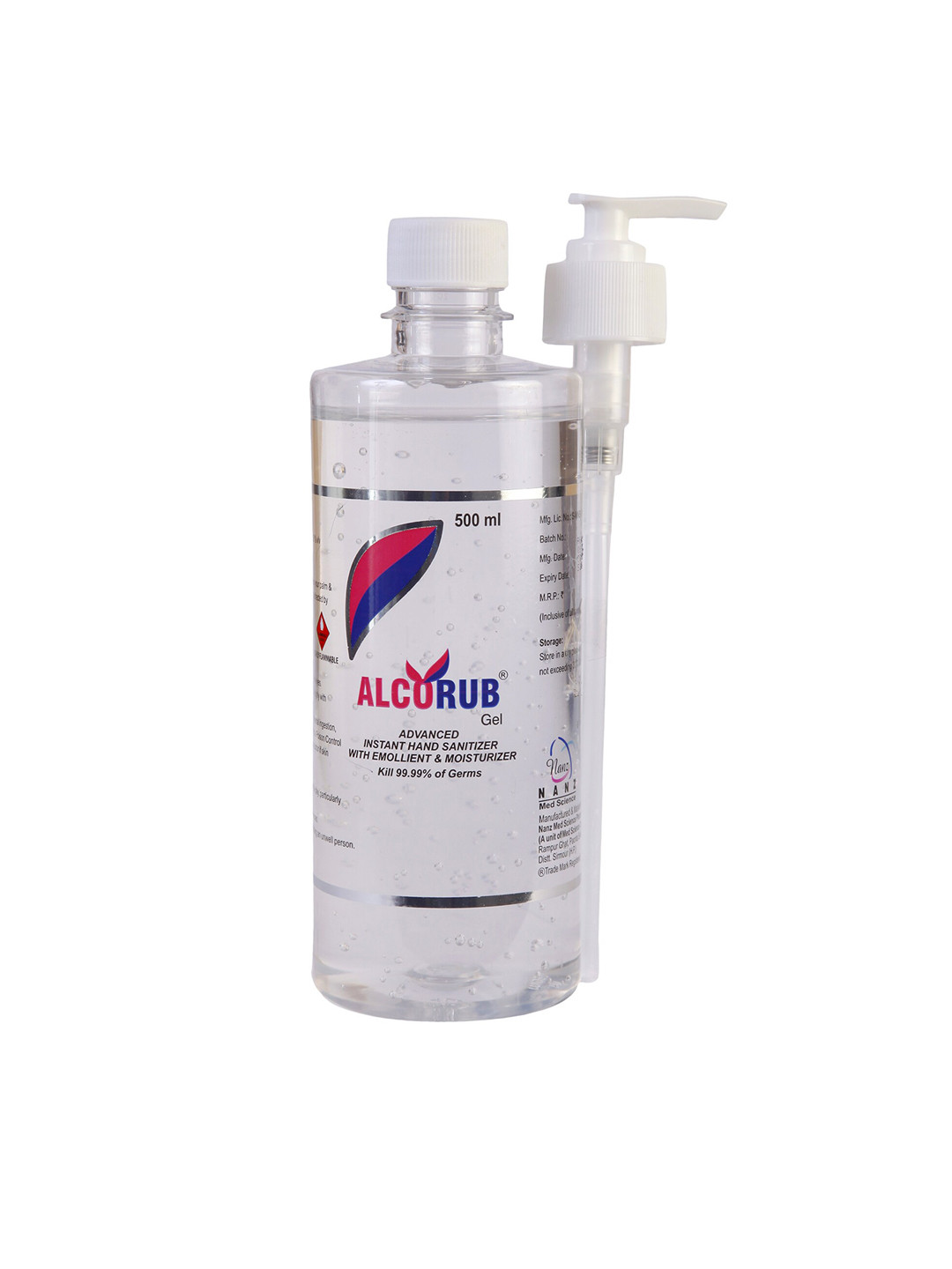 

Alcorub Set of 2 Sanitizer &cleanser 500 ML, Transparent