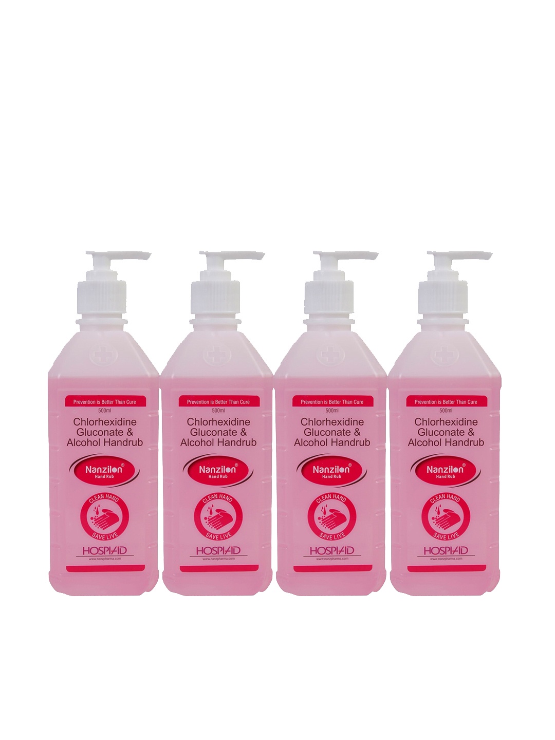 

Nanzilon Set Of 4 Sanitizer & Cleanser-500 Ml Each, Pink
