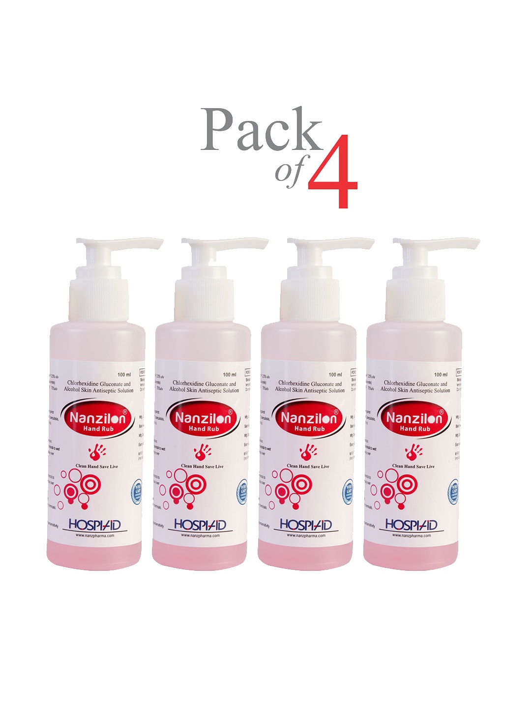 

Nanzilon Set Of 4 Sanitizer & Cleanser 100 ML, Pink