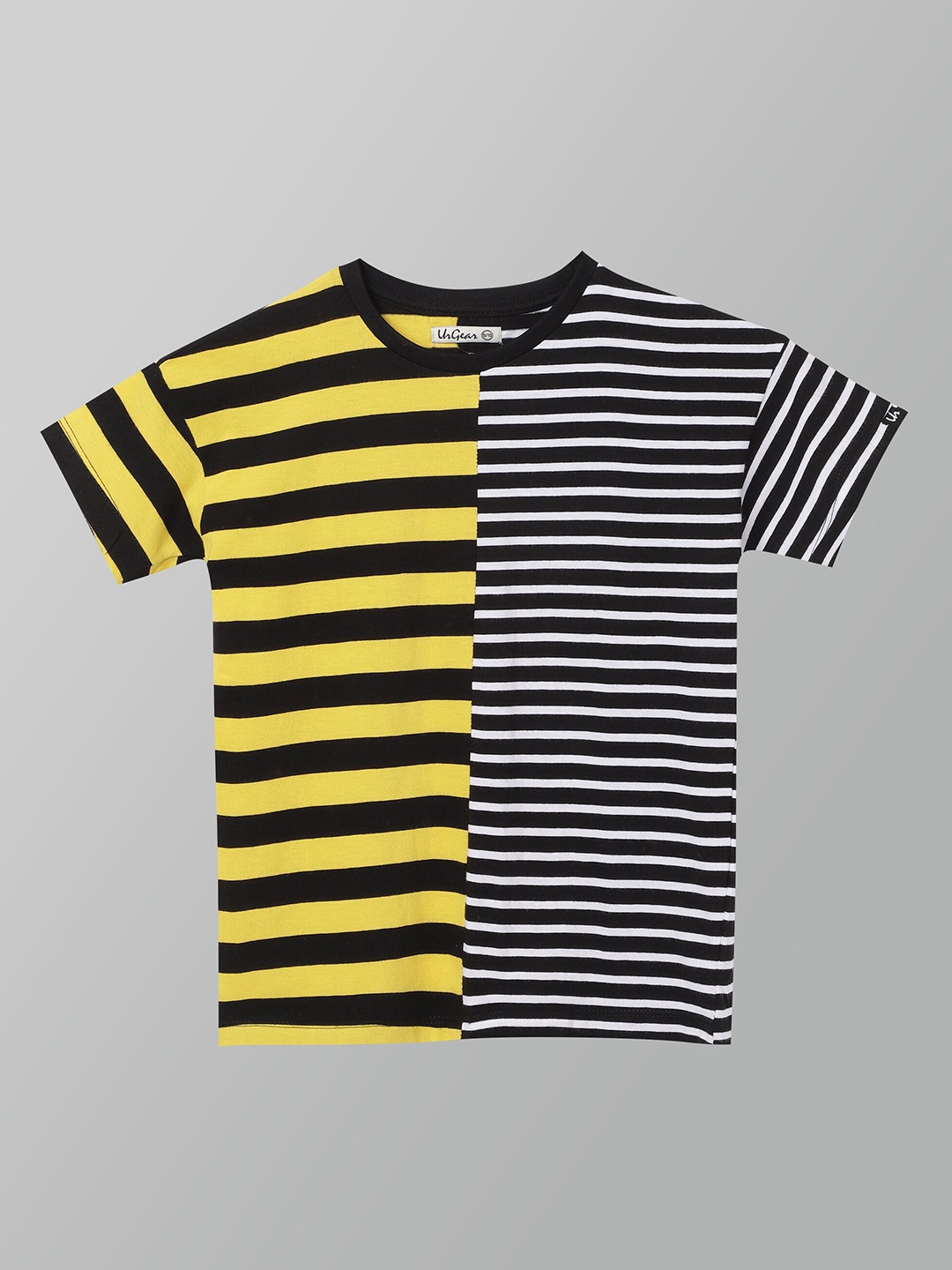 

UrGear Girls Black & Yellow Striped T-shirt