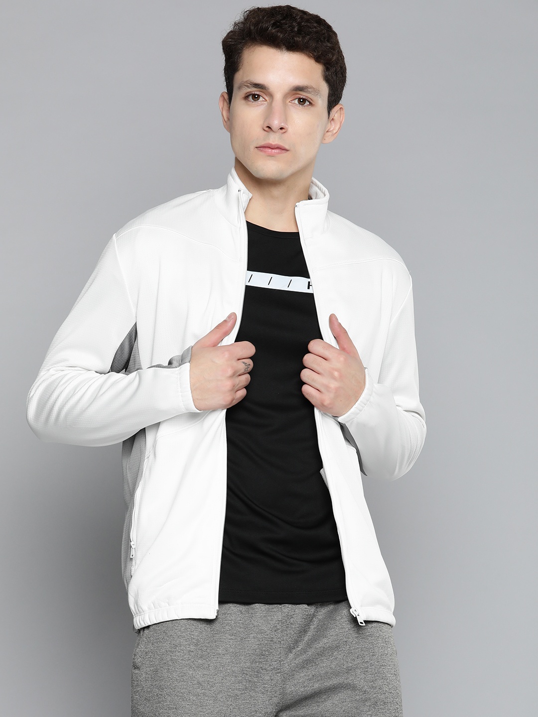 

Alcis Men White Solid Running Sporty Jacket