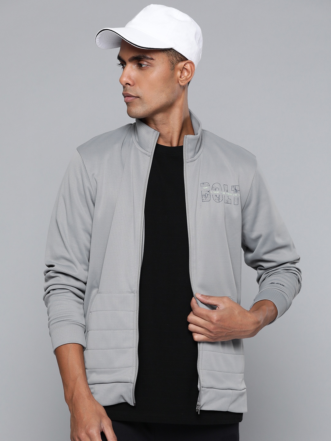 

Alcis Men Gray Running Sporty Jacket, Grey