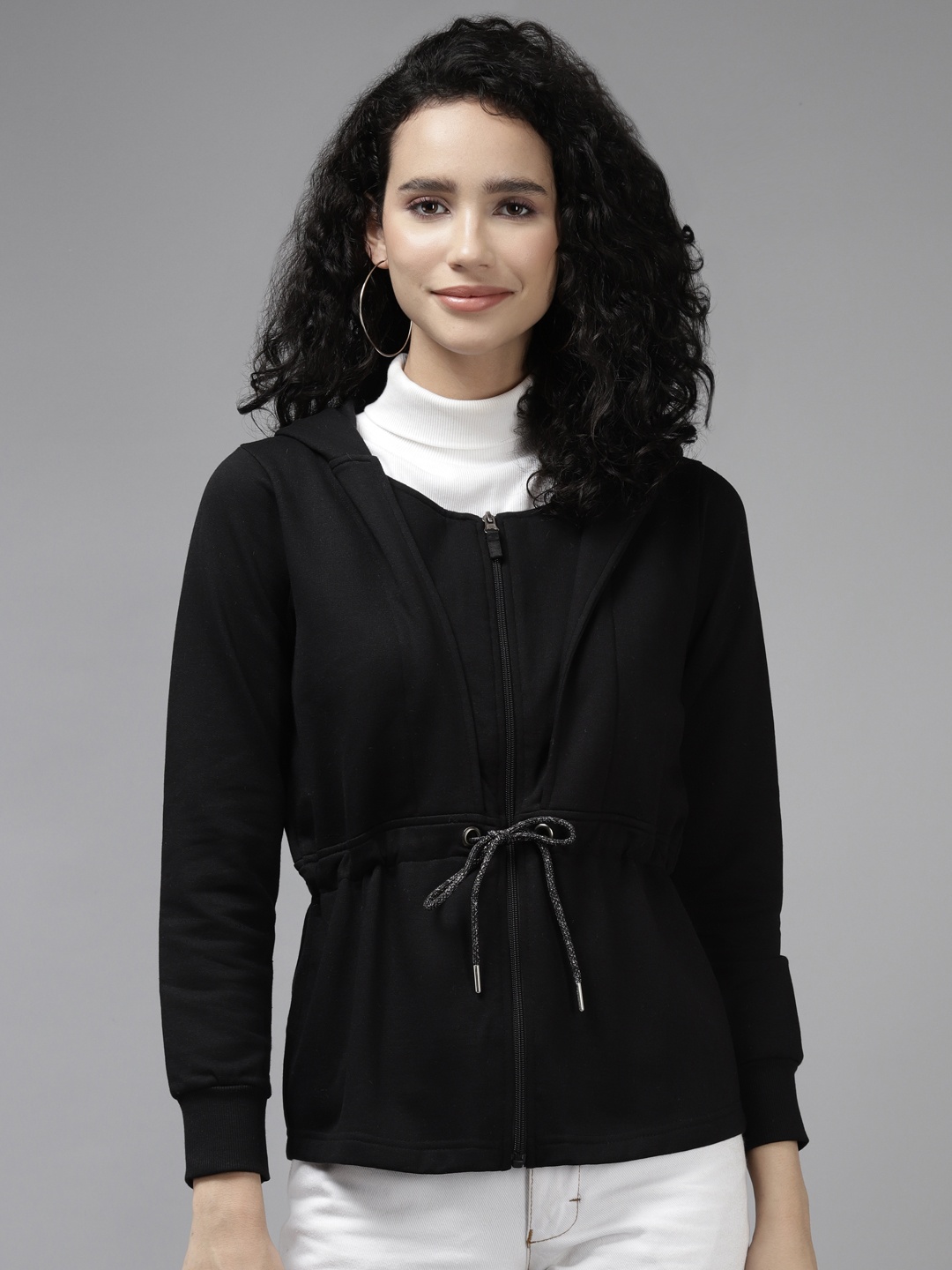 

Cayman Women Black Hooded Sweatshirt