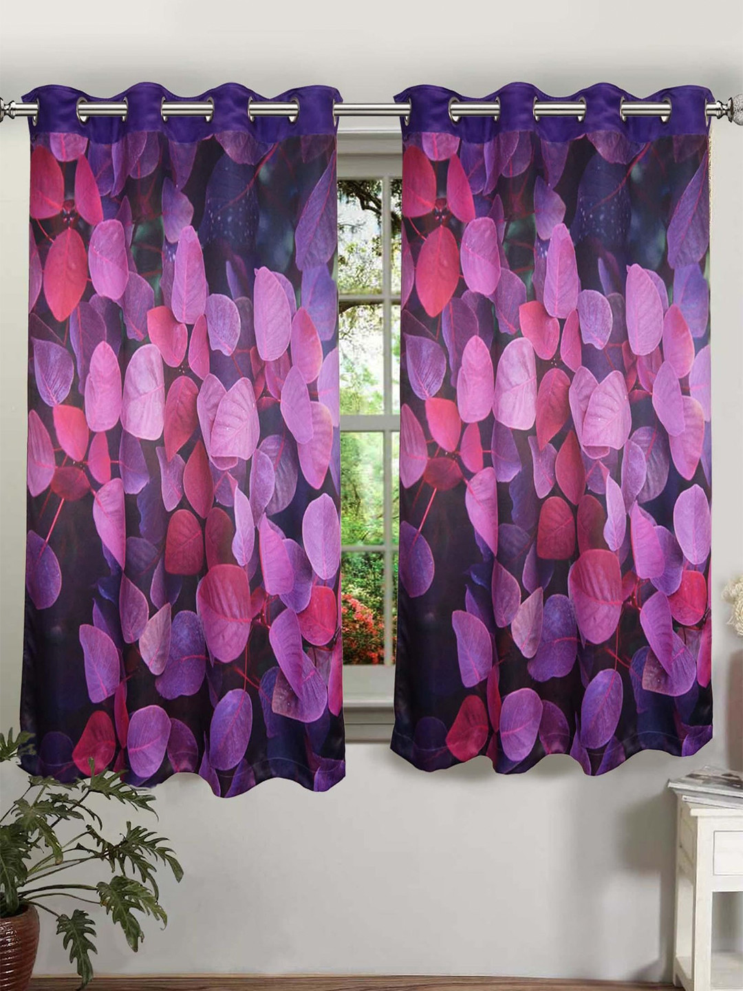 

Lushomes Purple & Pink Pack of 1 Window Curtain