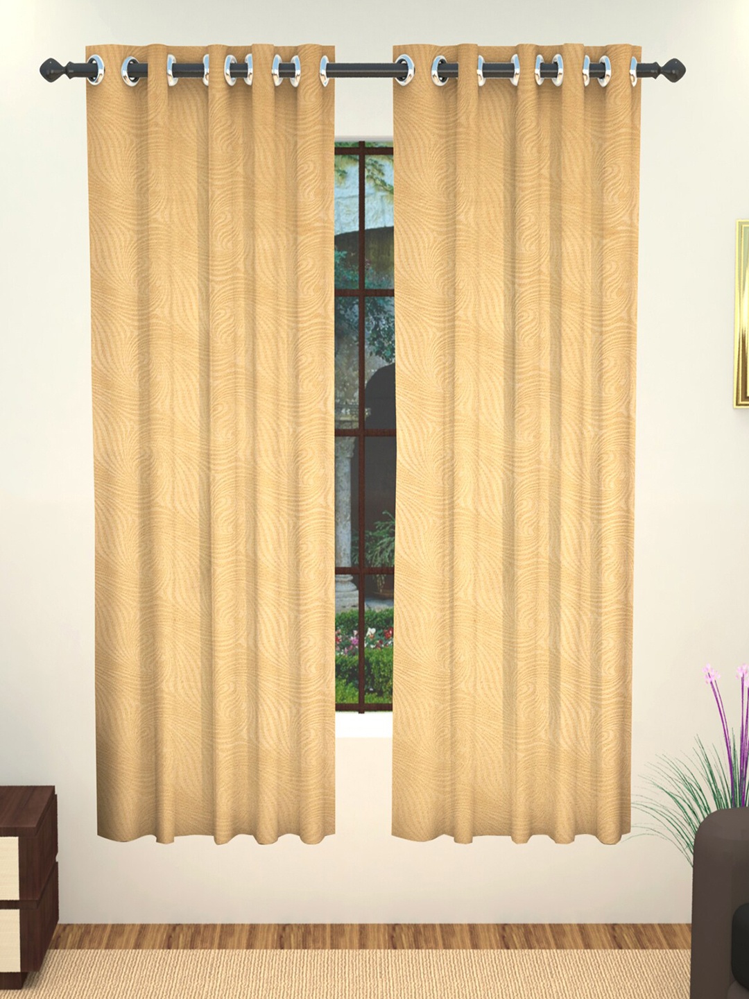 

Lushomes Beige Pack of 1 Window Curtain