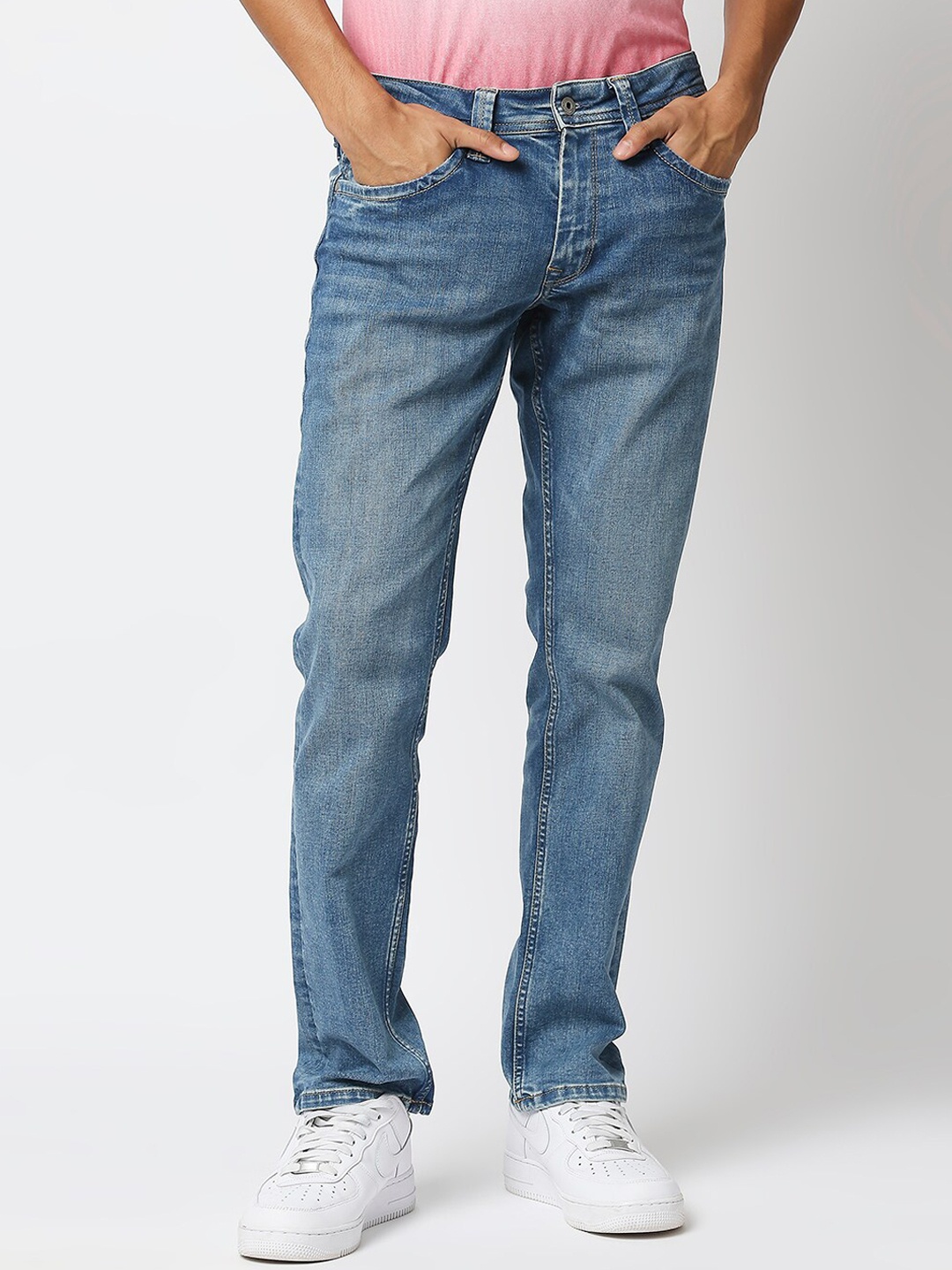 

Pepe Jeans Men Blue Light Fade Stretchable Jeans