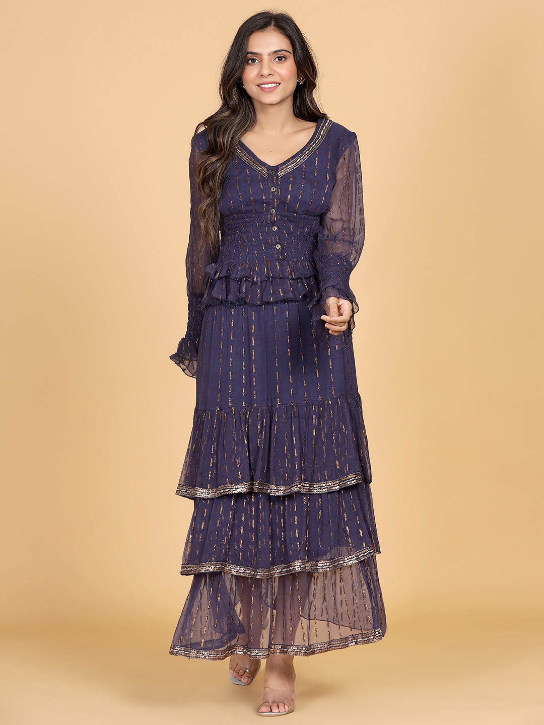 

WESTIFIED Women Blue Chiffon Top