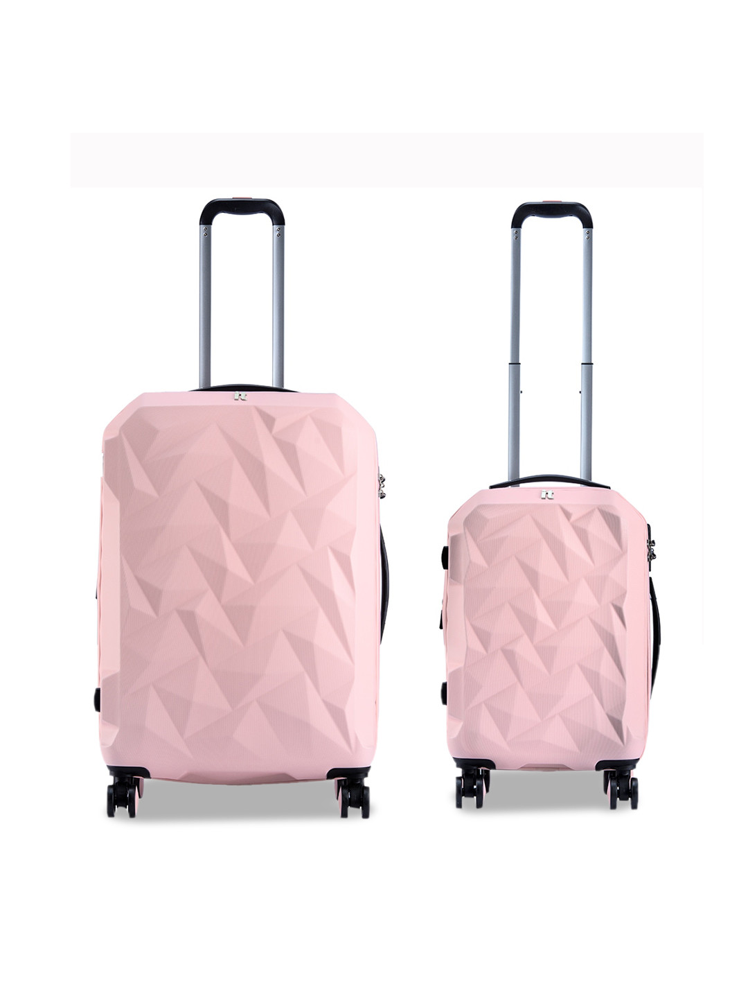 

IT luggage Pack Of 2 Pink Textured Hard-Sided Trolley Bag