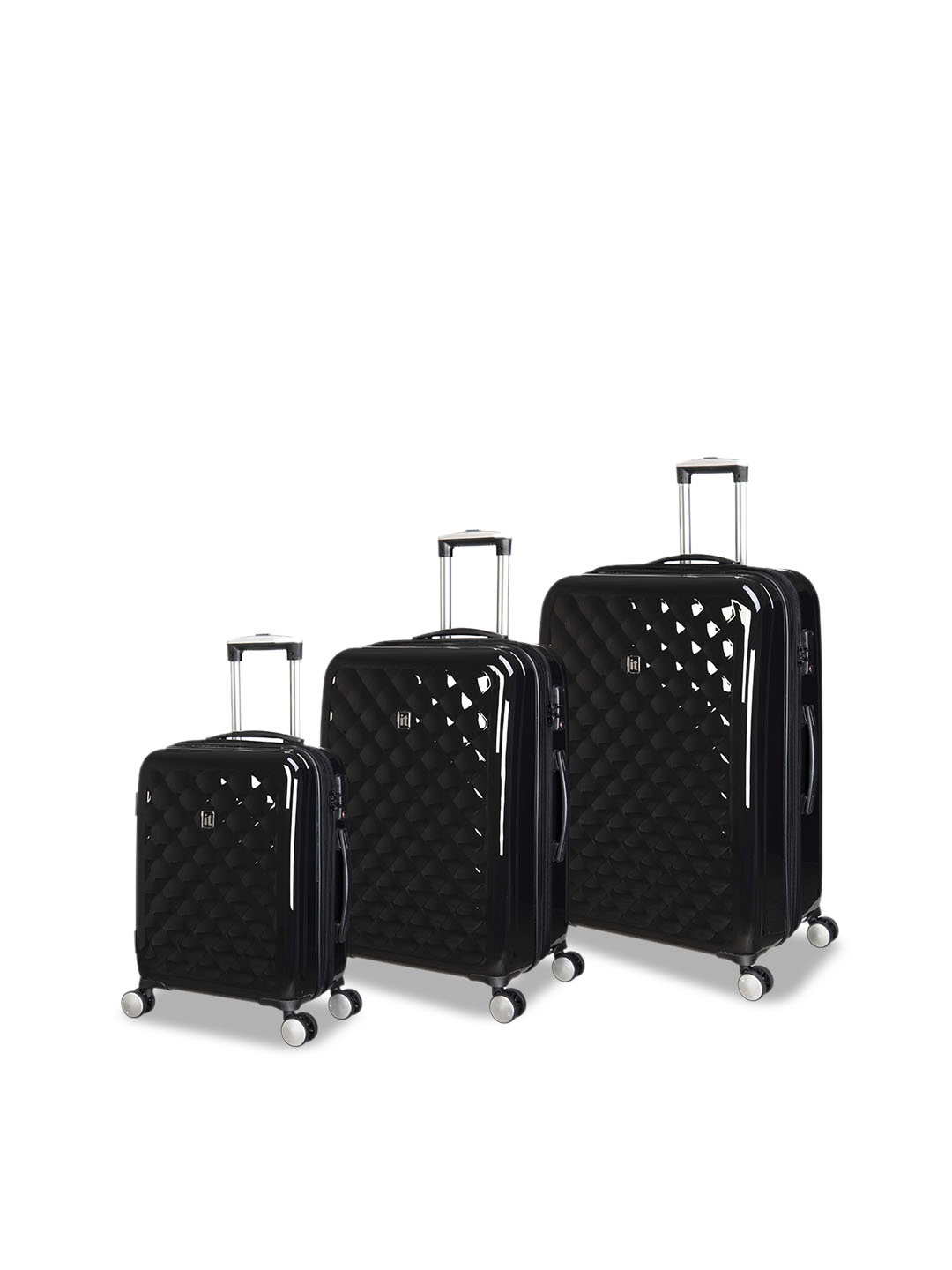 

IT luggage Black Fashionista Textured Trolley Bag