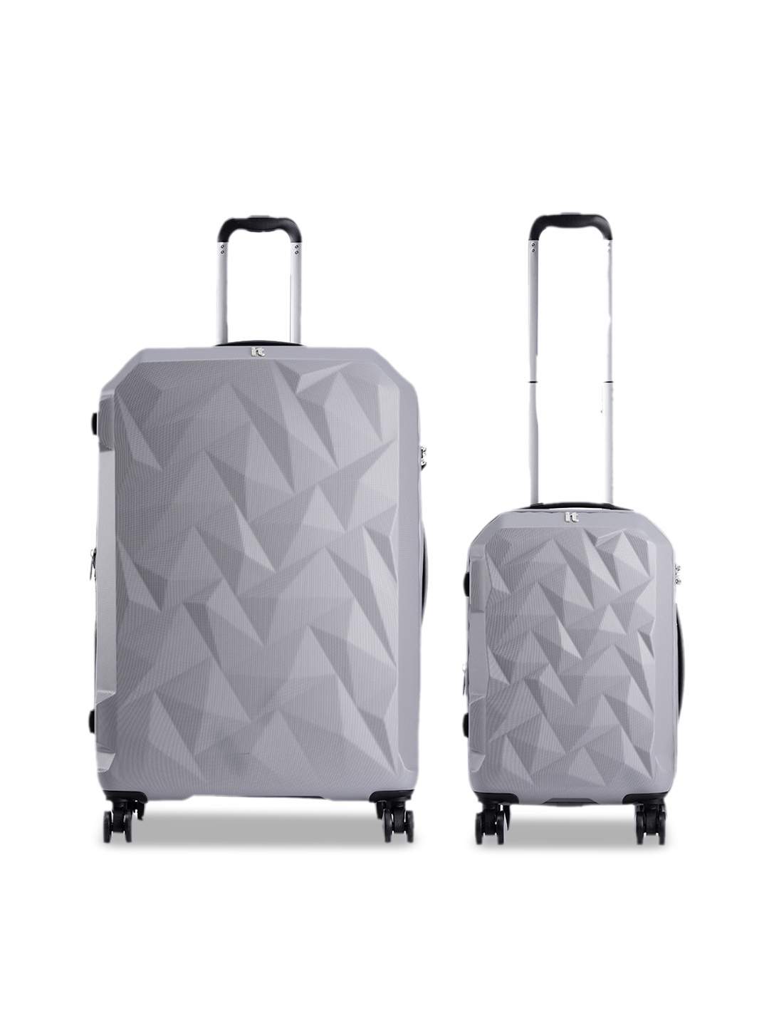 

IT luggage Pack Of 2 Solid Hard-Sided Trolley Bag, Grey