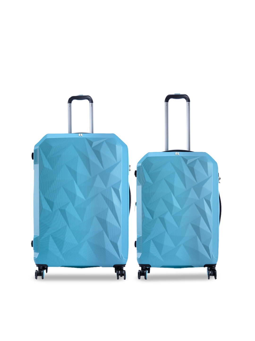 

IT luggage Pack of 2 Blue Textured Trolley Bags