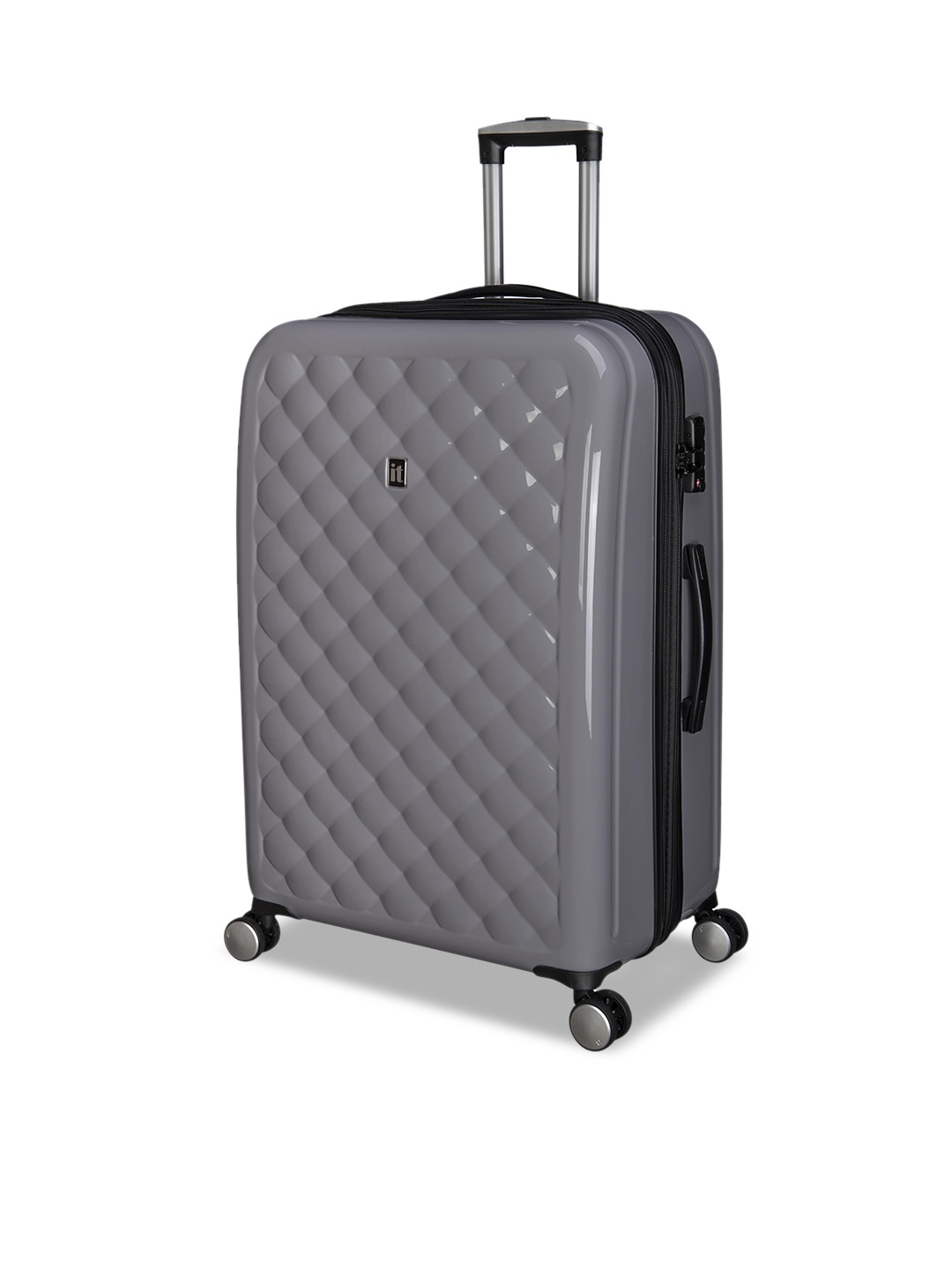 IT luggage Grey Fashionista Textured Hard-Sided Large Trolley Bag
