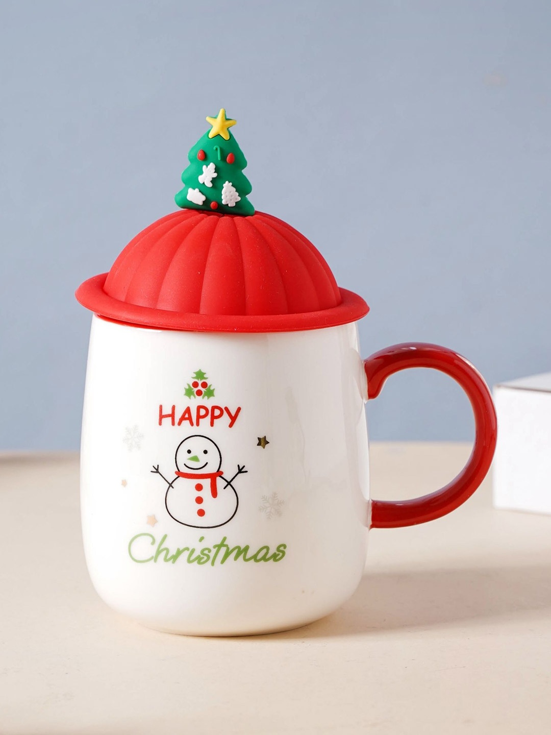 

Nestasia White & Red Christmas Coffee Cup with Lid