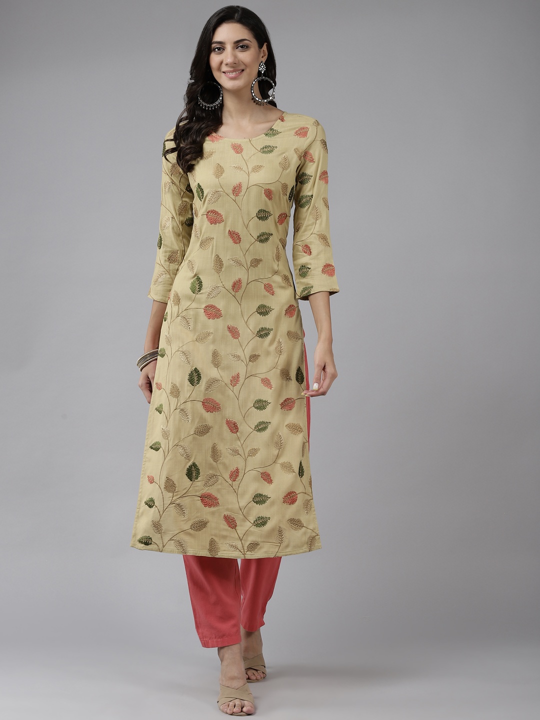 

Prakrti Women Beige Ethnic Motifs Printed Kurta