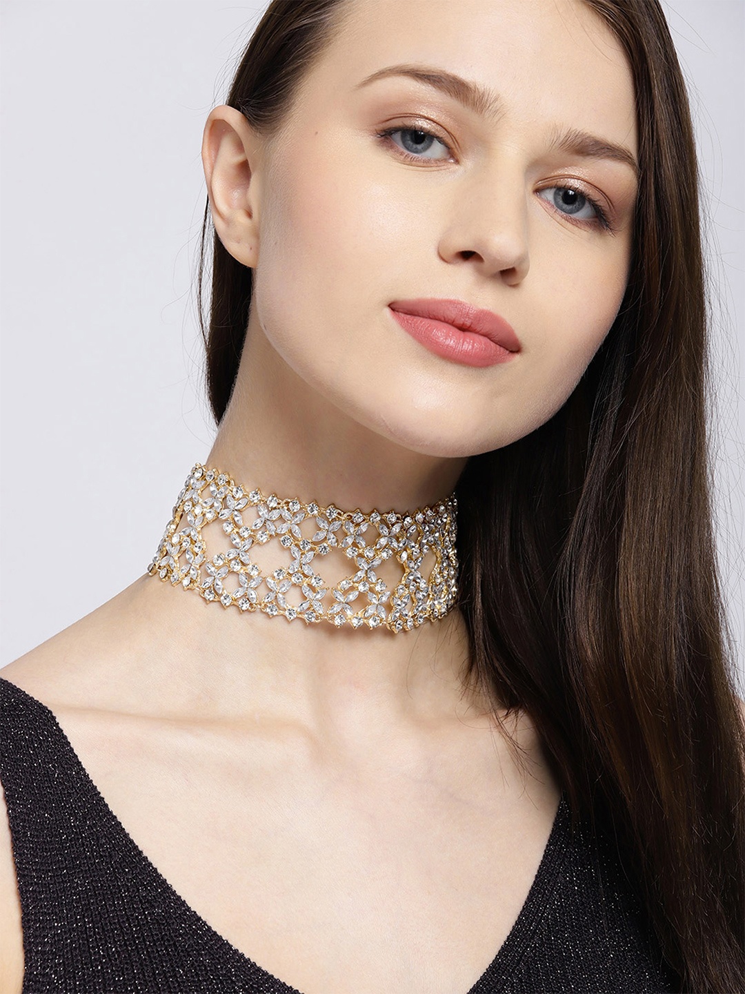 

Bellofox Gold-Toned & White Gold-Plated Choker Necklace