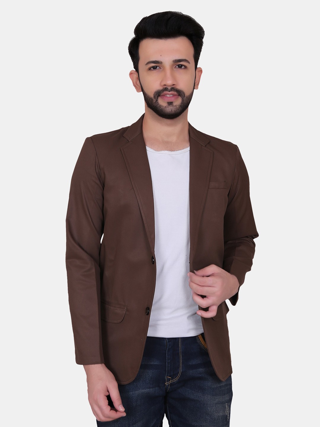 

Avaeta Men Coffee Brown Solid Single Breasted Blazers