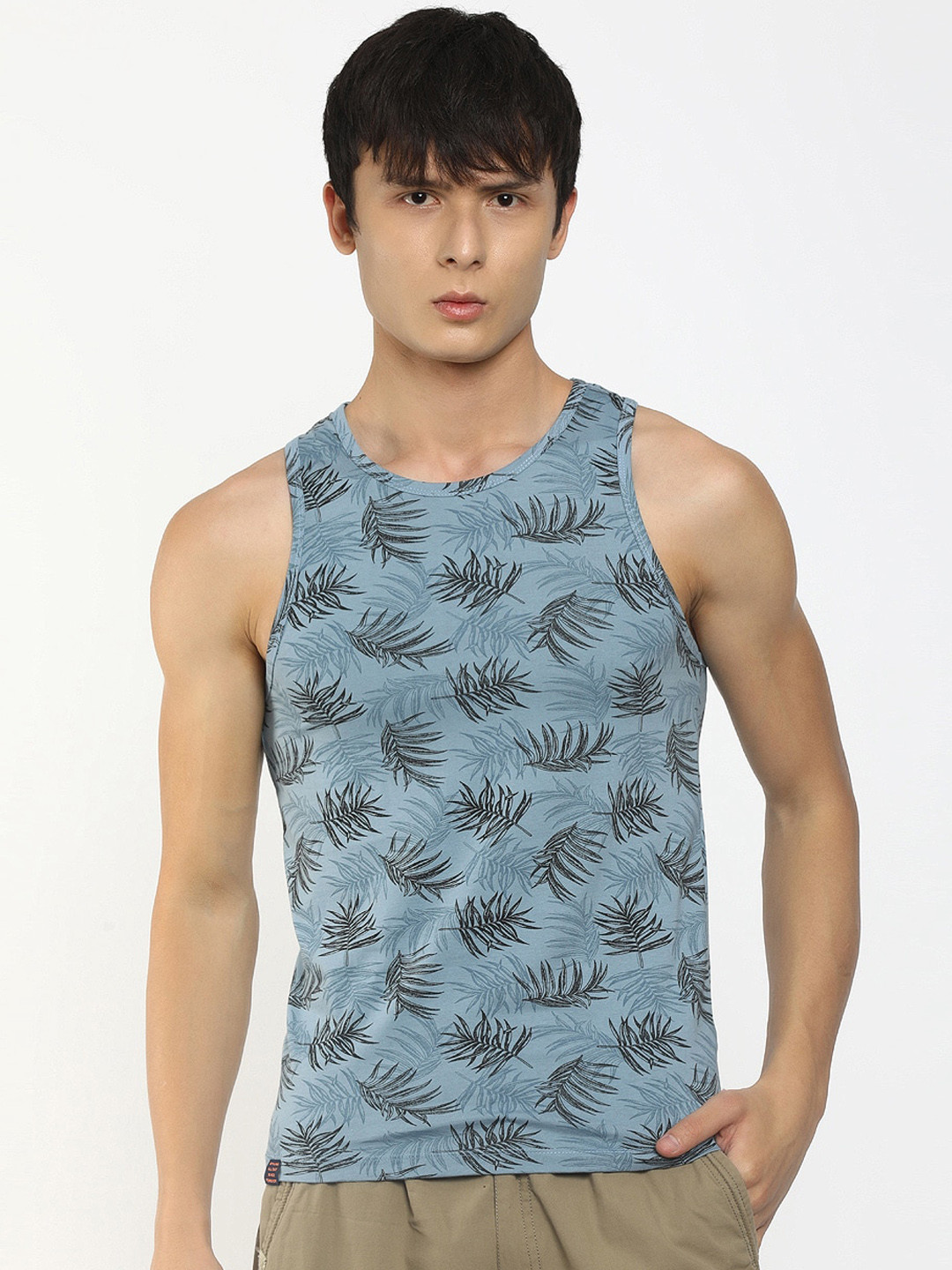

V-Mart Men Blue Printed Cotton Innerwear Vests