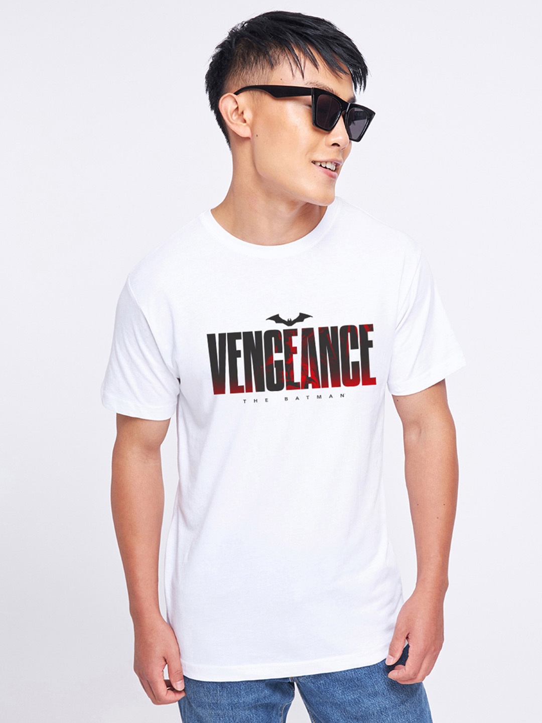 

Bewakoof Men White Printed Pure Cotton Applique T-shirt