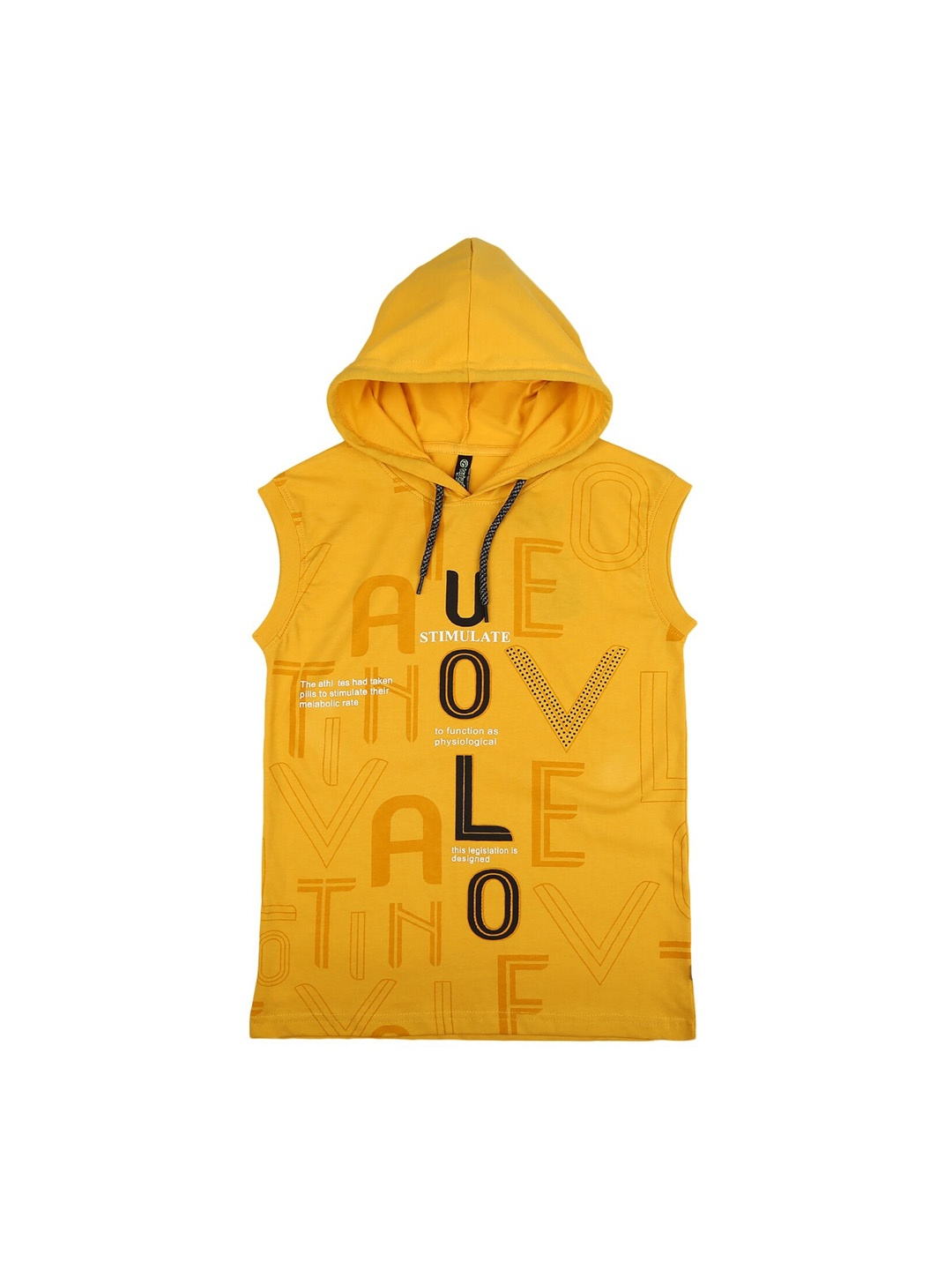 

V-Mart Boys Mustard Yellow Typography Printed T-shirt