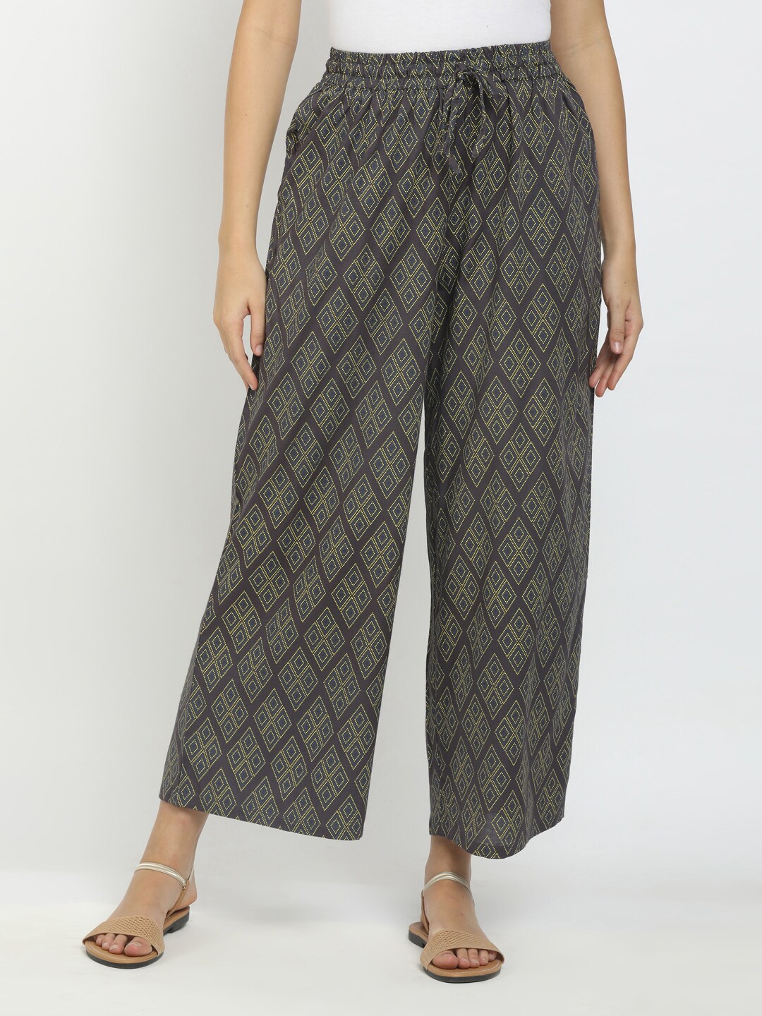 

V-Mart Women Grey Printed Ethnic Palazzos