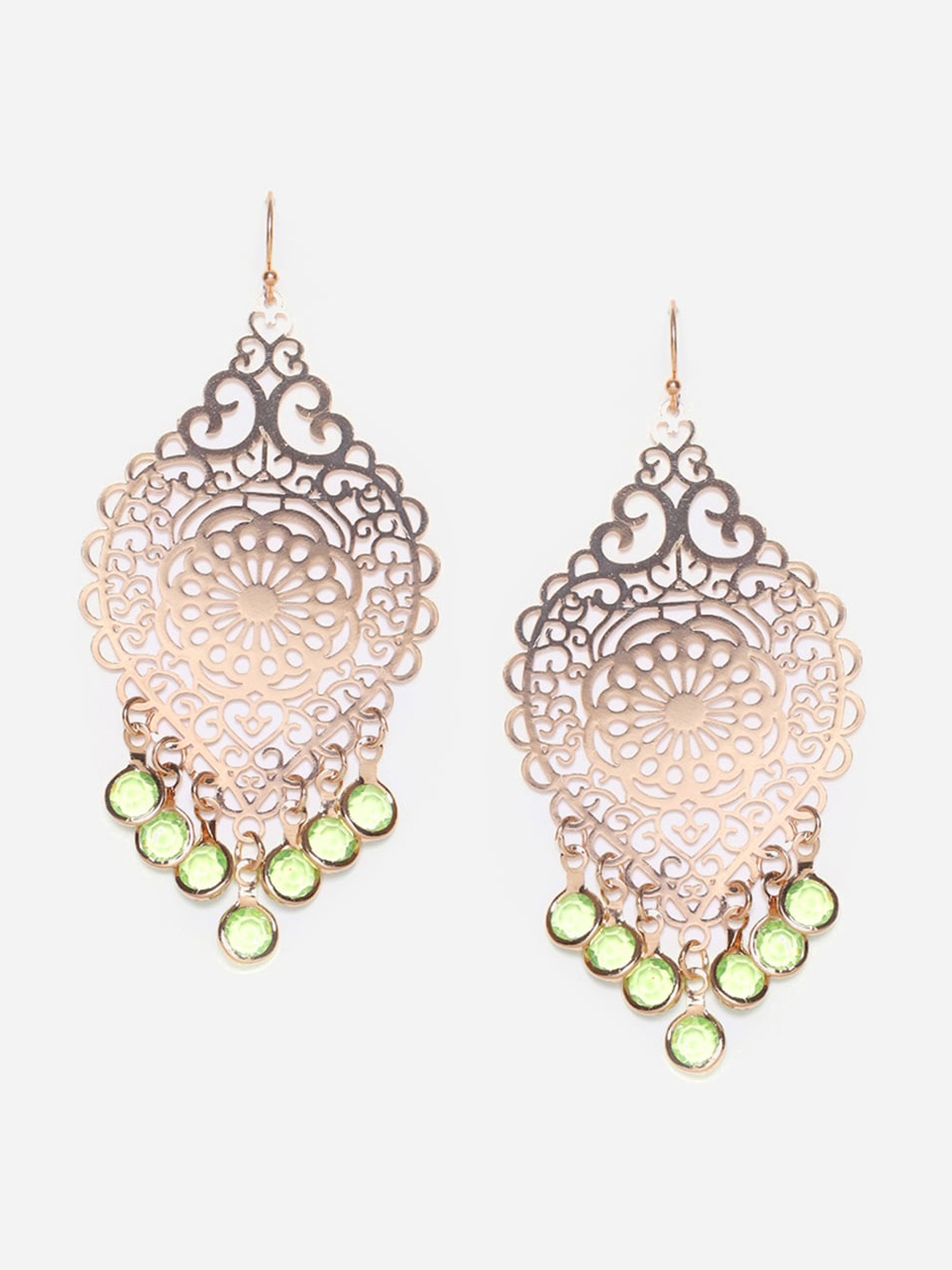 

W Gold-Toned Leaf Shaped Drop Earrings