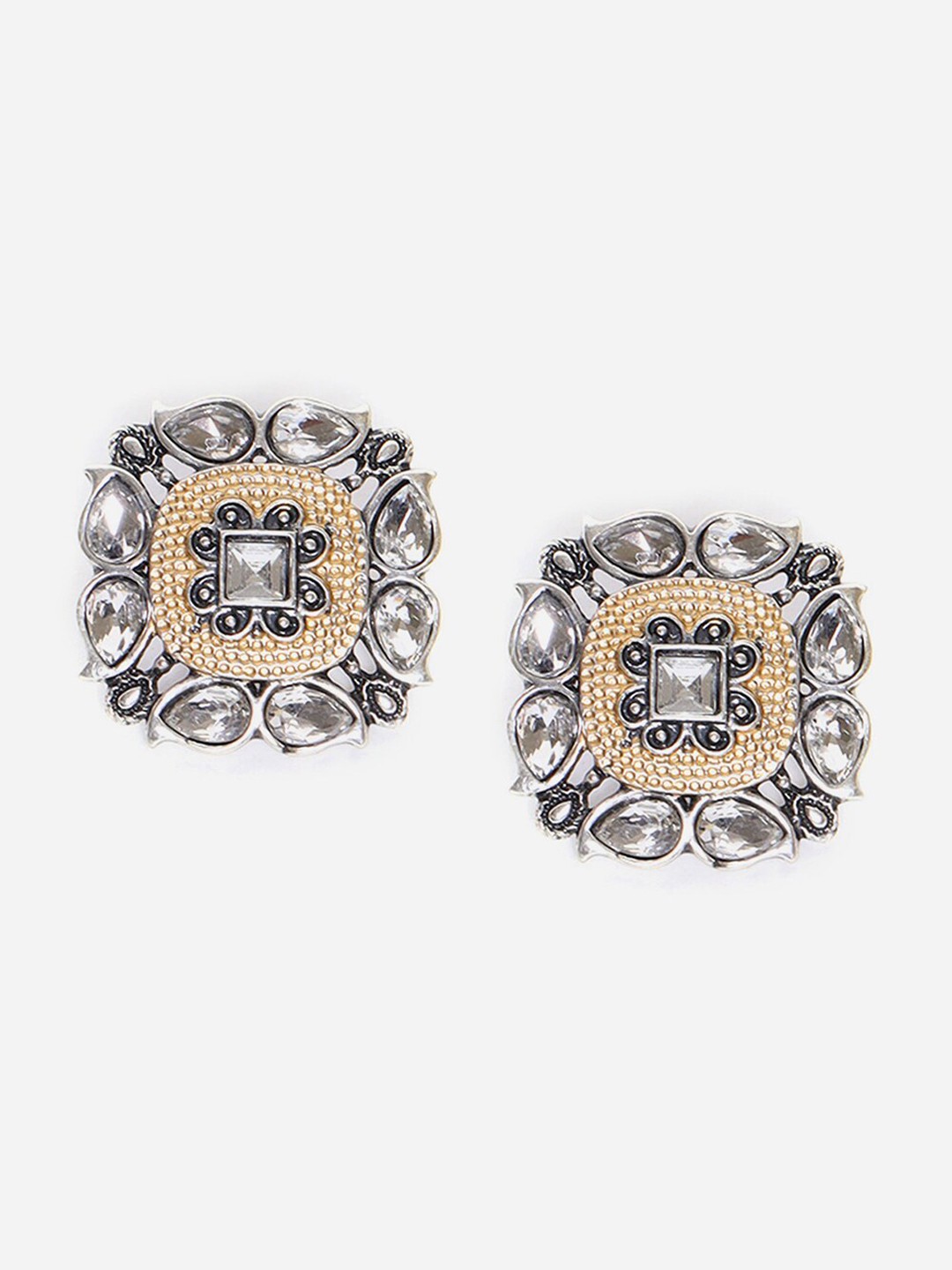 

W Gold-Toned Geometric Studs Earrings