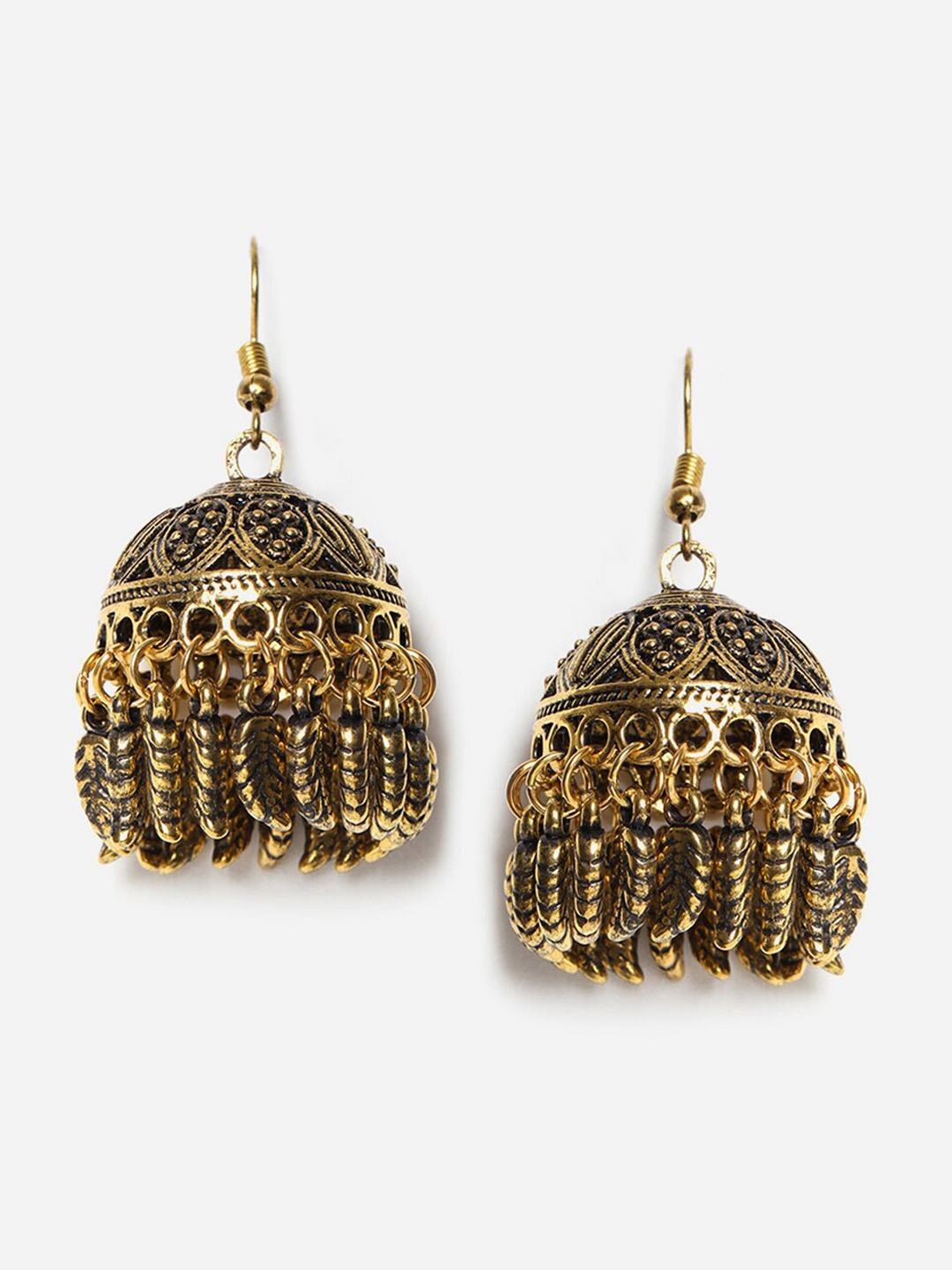 

W Gold-Toned Dome Shaped Jhumkas Earrings