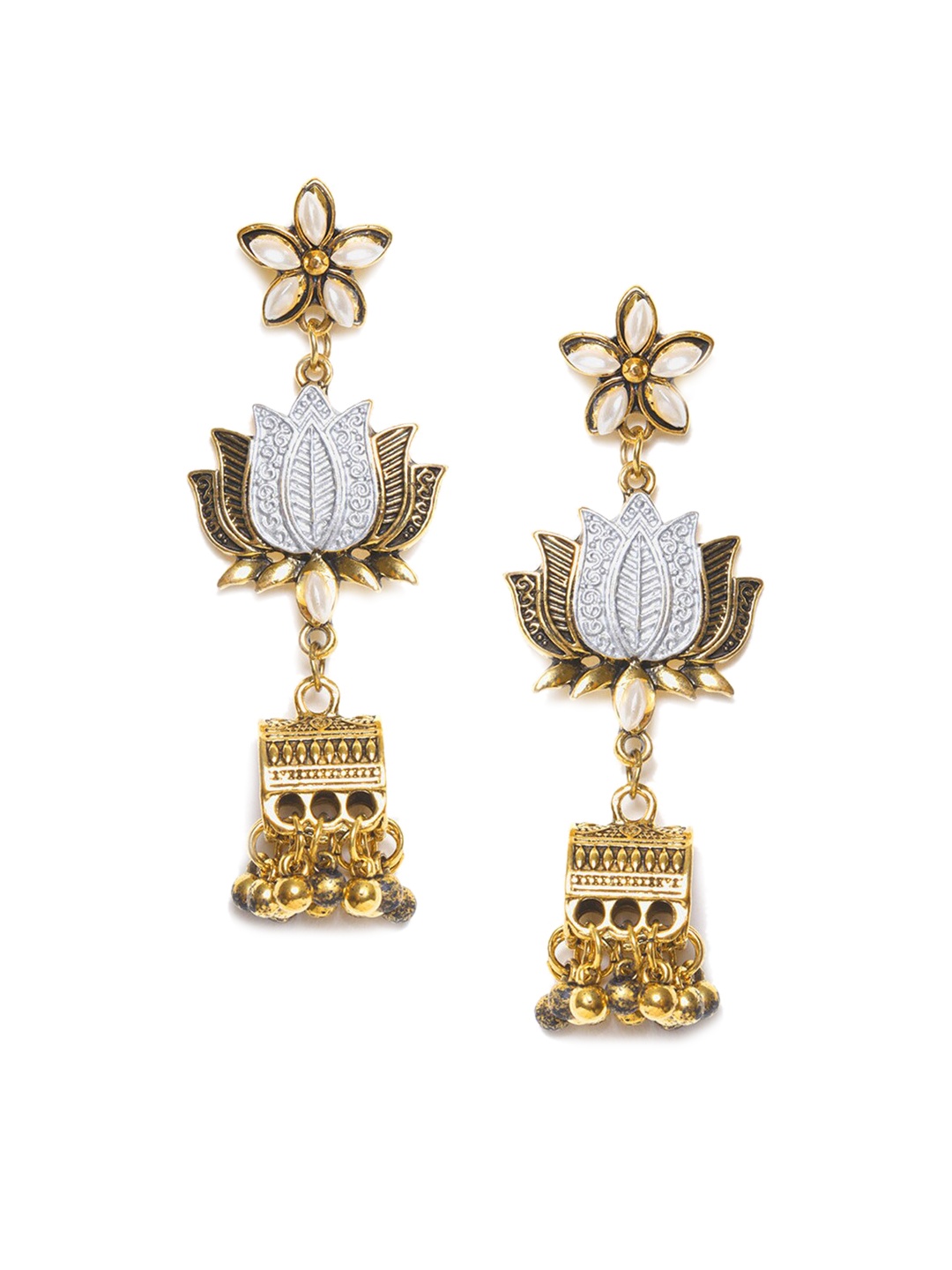 

W Gold-Toned Floral Drop Earrings