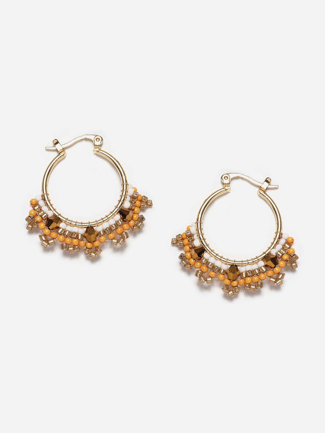 

W Yellow Circular Hoop Earrings