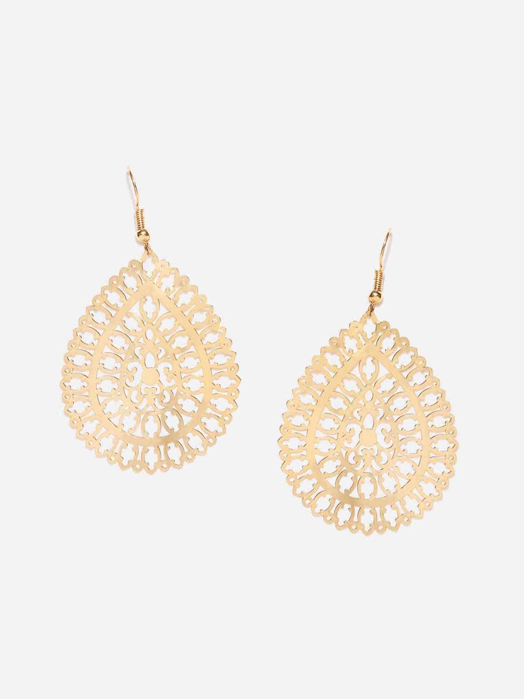 

W Gold-Toned Teardrop Shaped Drop Earrings