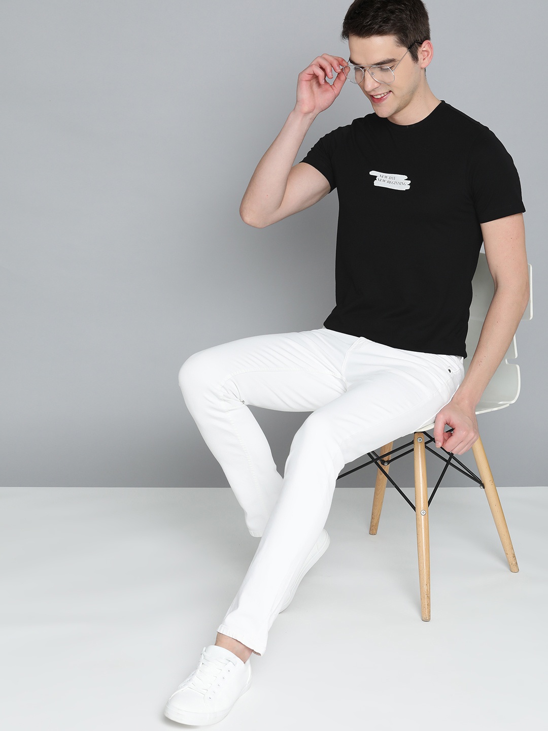 

Mast & Harbour Men Black Typography Printed T-shirt