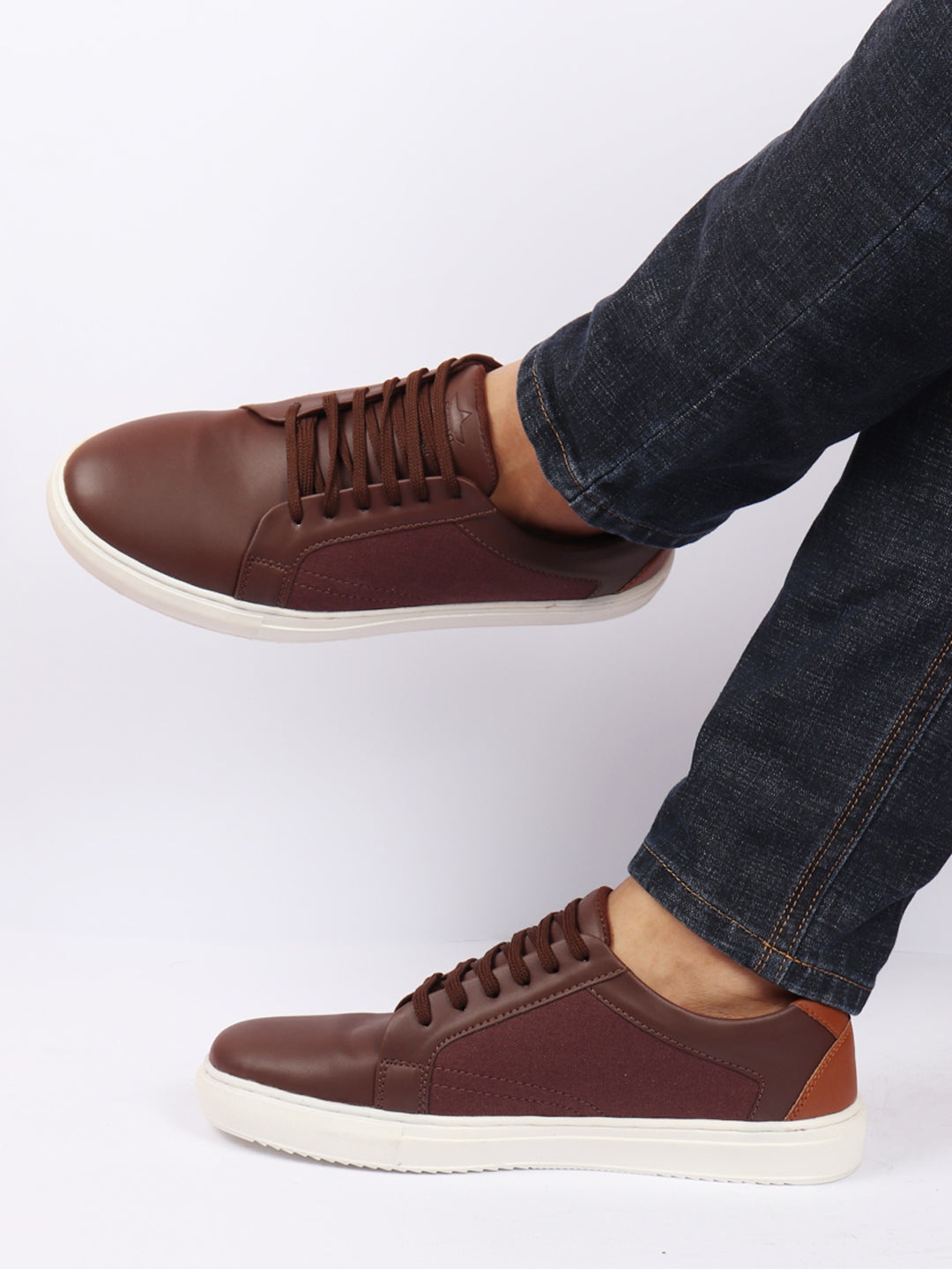 

FAUSTO Men Brown PU Slip-On Sneakers