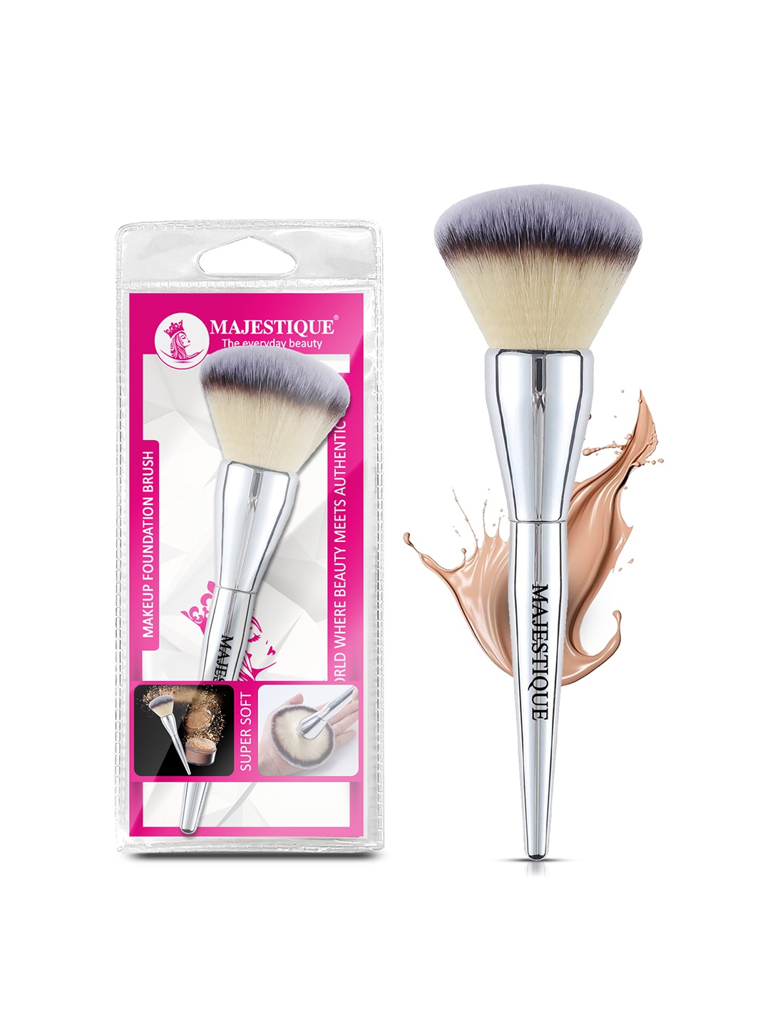 

MAJESTIQUE Makeup Foundation Blush Brush for Blending Liquid, Beige