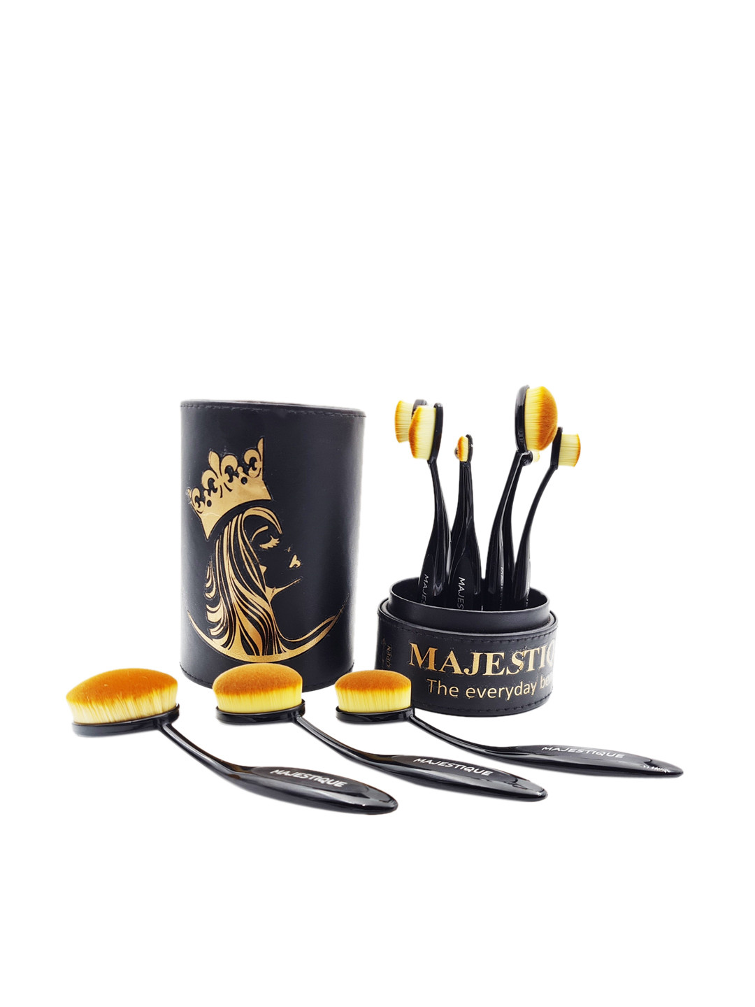 

MAJESTIQUE Set of 10 Soft Makeup Brush - Black