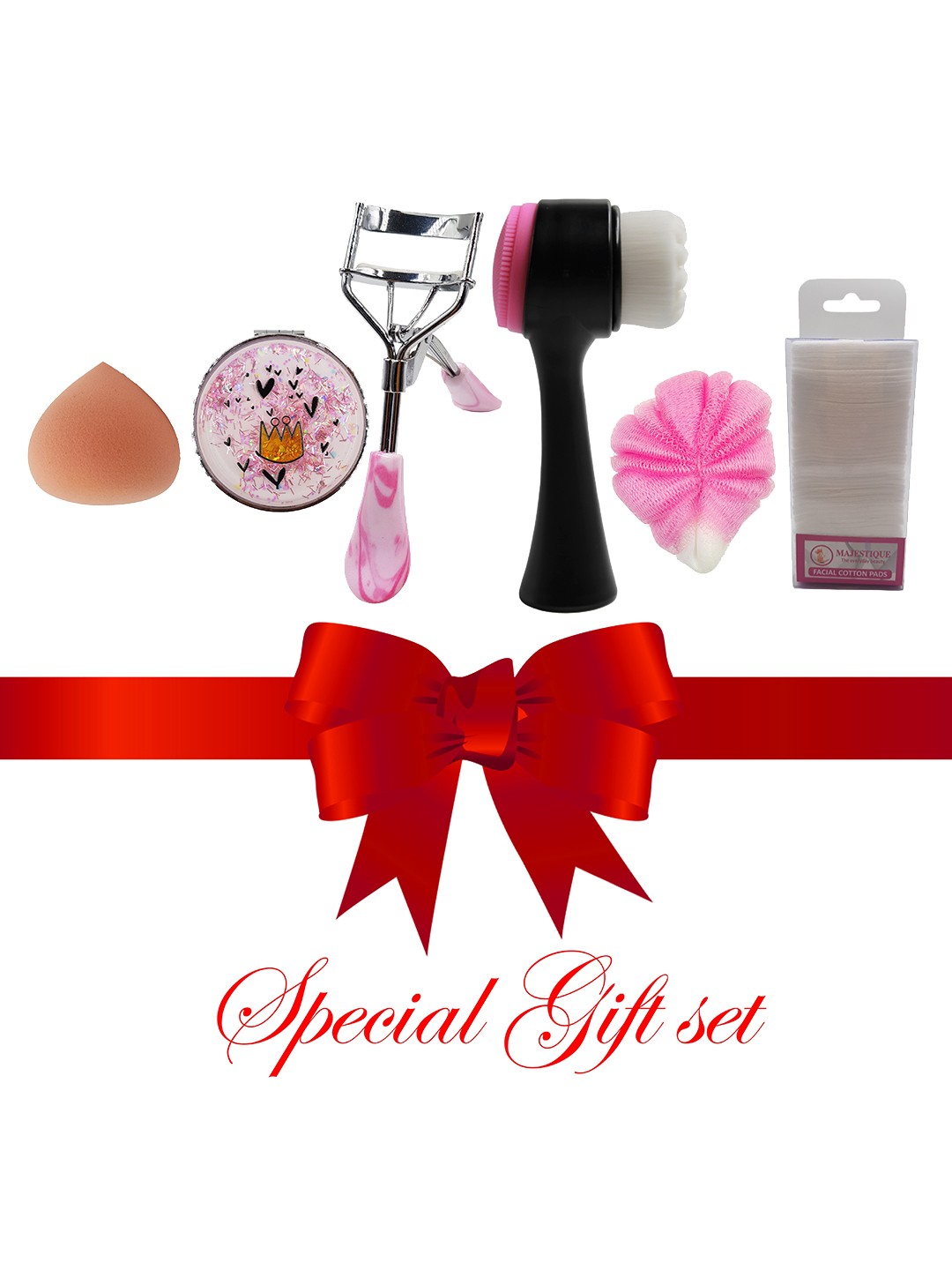 

MAJESTIQUE Pink Set Of 6 Face Grooming & Makeup Set