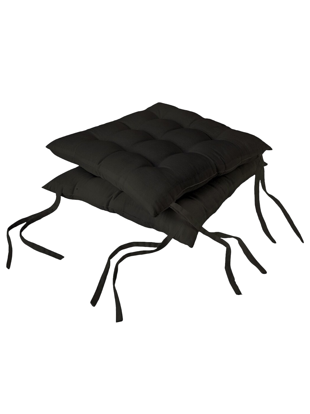 

Encasa Homes Set of 2 Charcoal Grey Solid Cotton Chair Pads