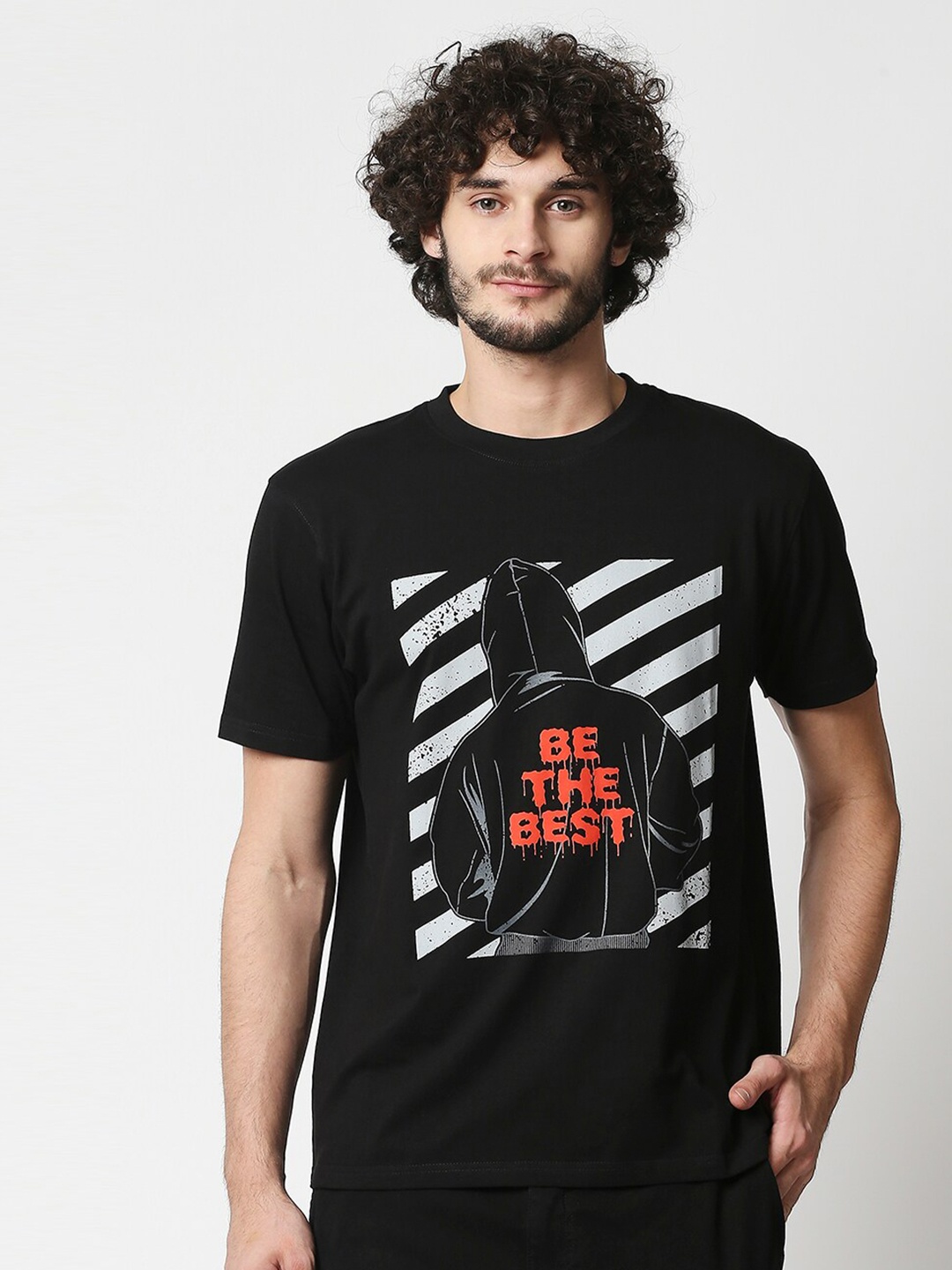 

Blamblack Men Black Graphic Printed T-shirt