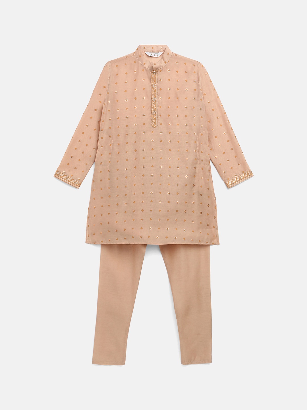 

Ahalyaa Boys Brown Printed Kurta with Pyjamas