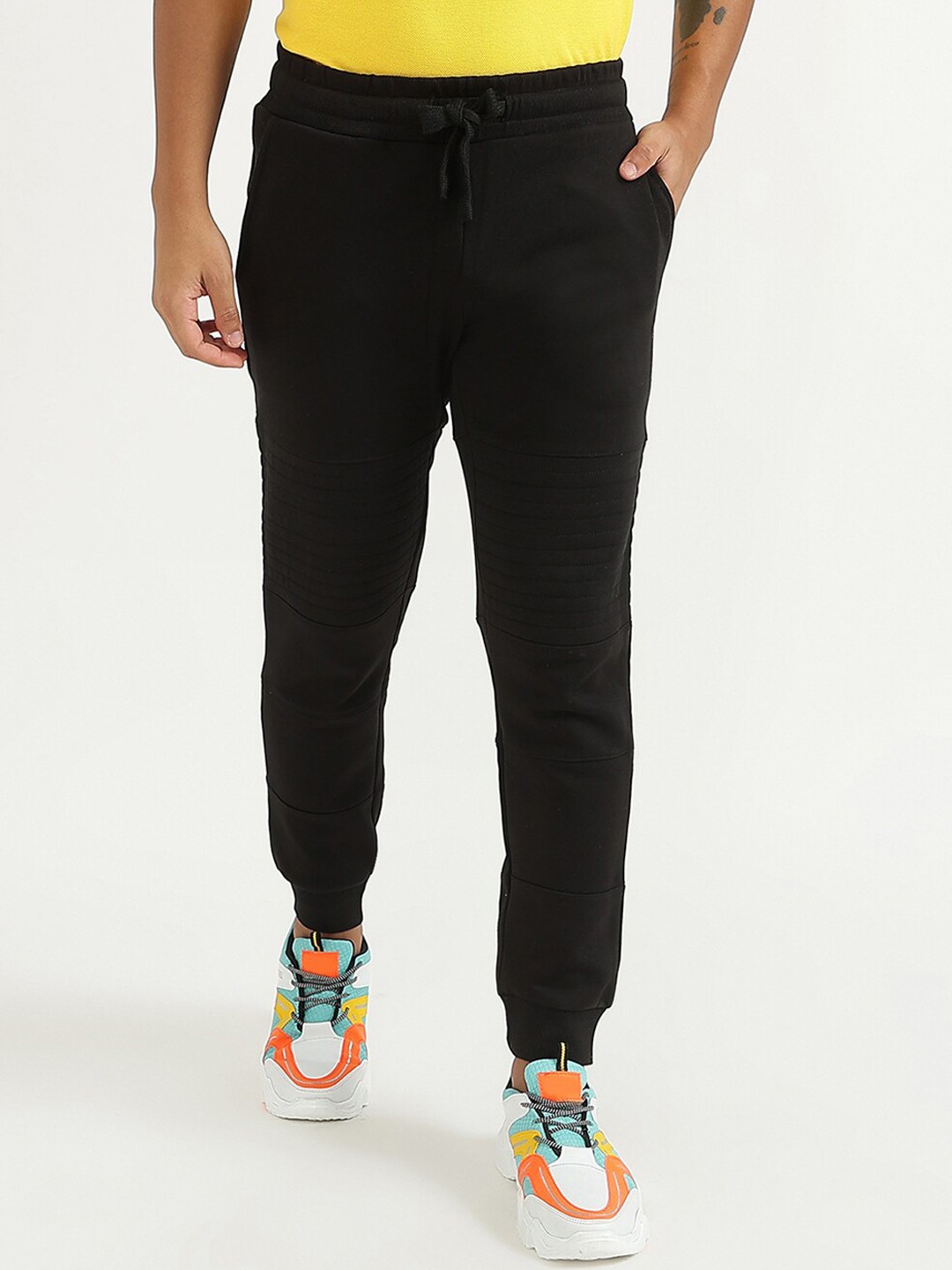 

United Colors of Benetton Men Black Solid Cotton Joggers