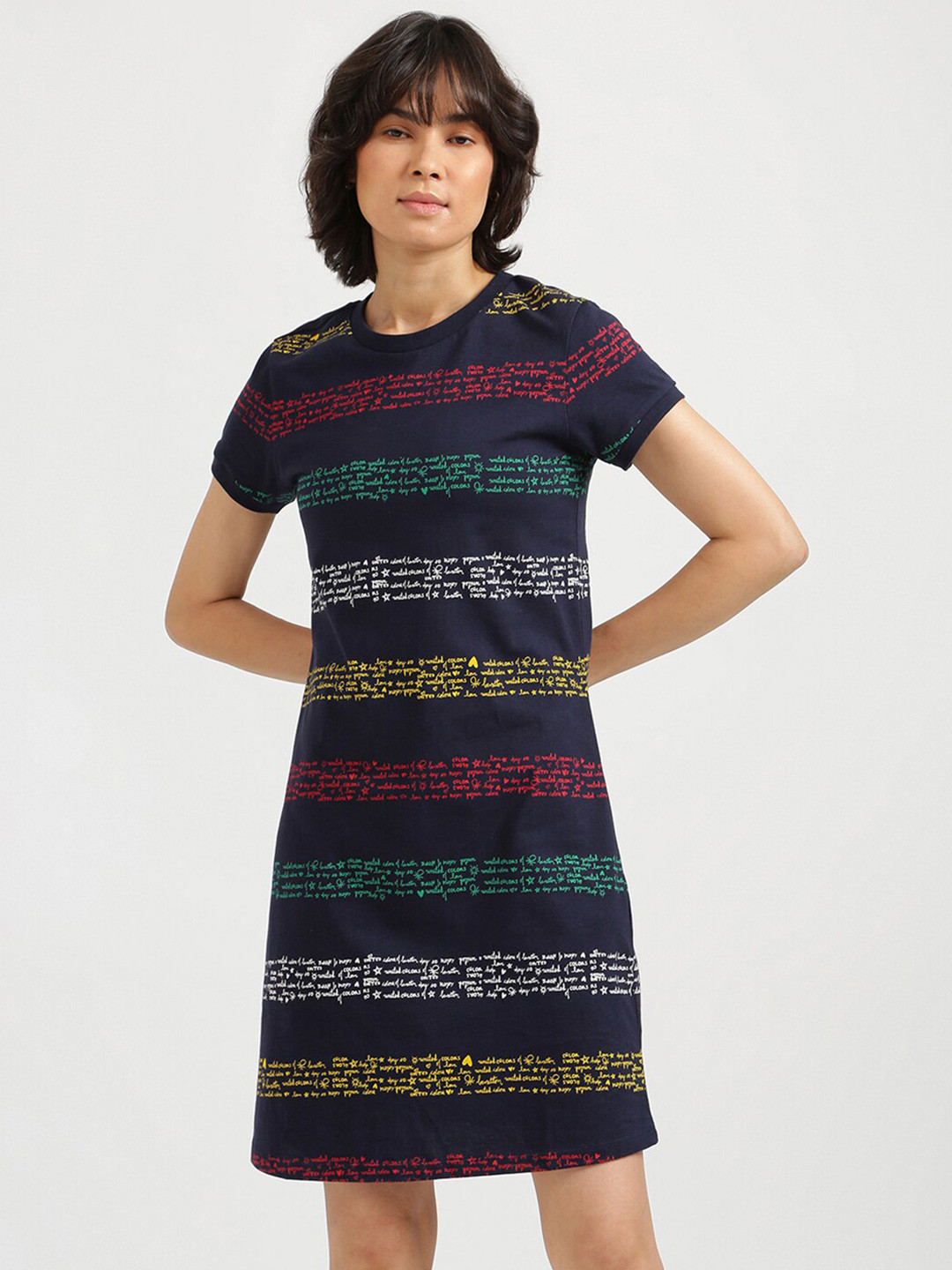

United Colors of Benetton Women Navy Blue A-Line Dress