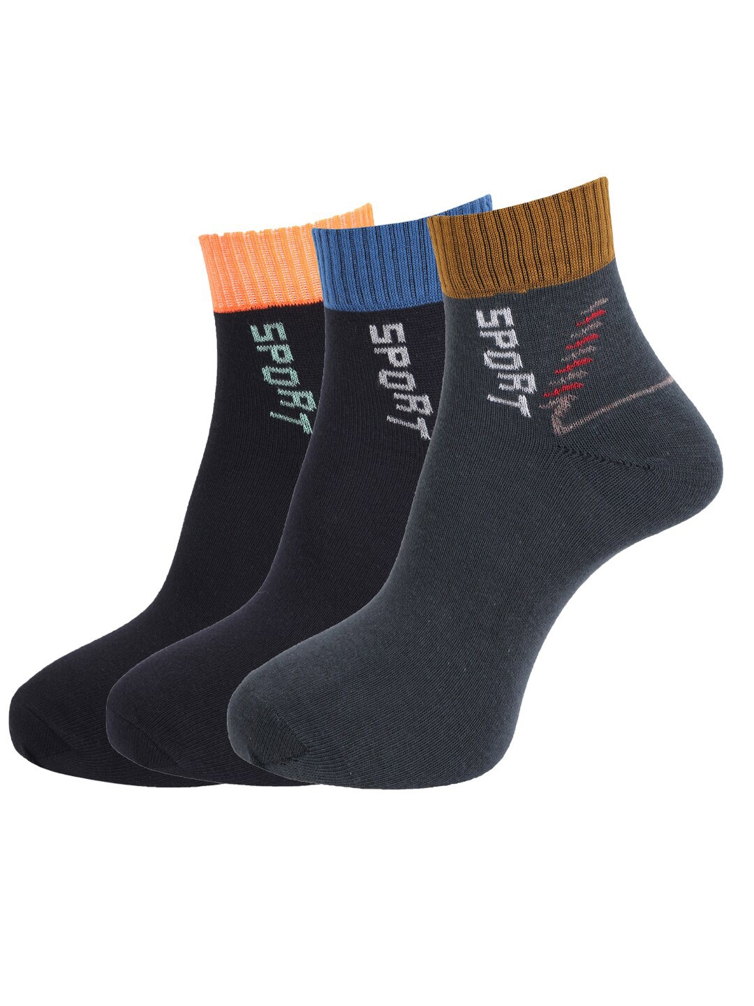 

Dollar Socks Men Pack of 3 Assorted Ankle Length Cotton Socks