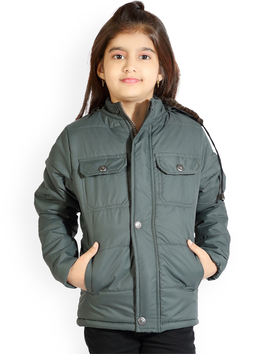 

AD & AV Girls Olive Green Water Resistant Padded Jacket
