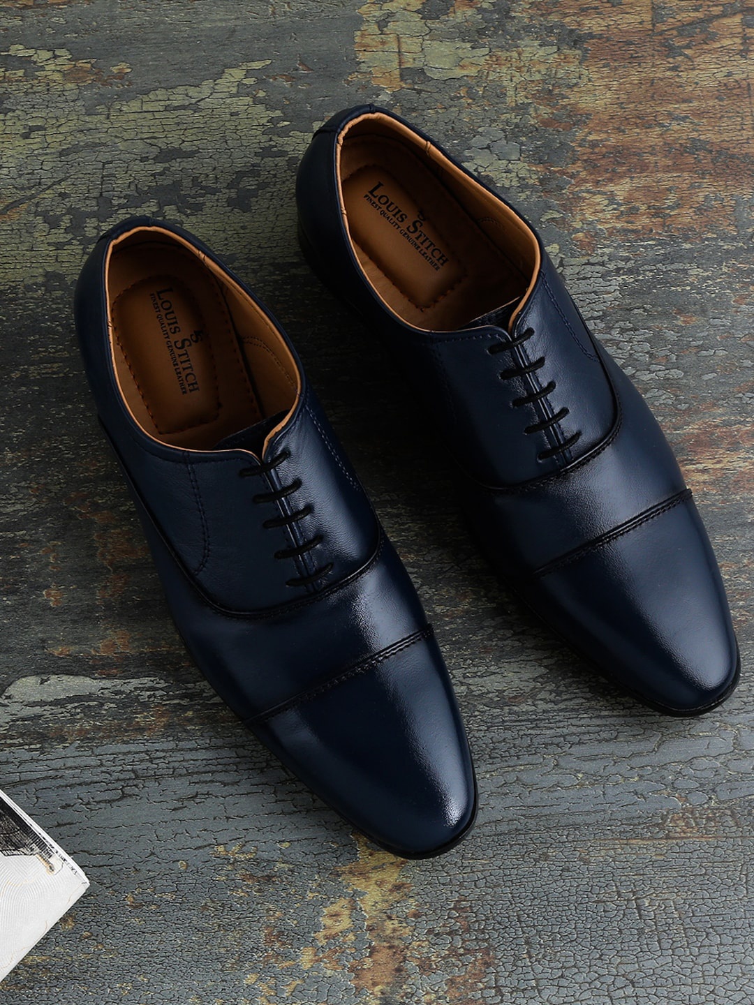 

LOUIS STITCH Men Blue Solid Formal Oxfords