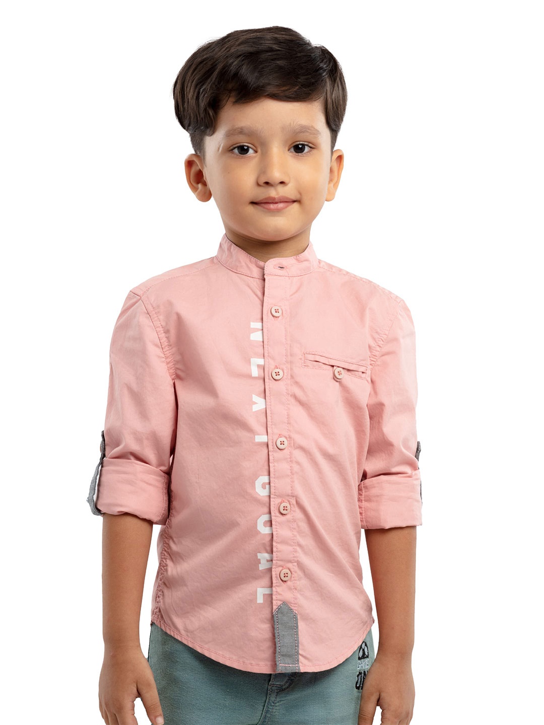 

UNDER FOURTEEN ONLY Boys Pink Casual Shirt