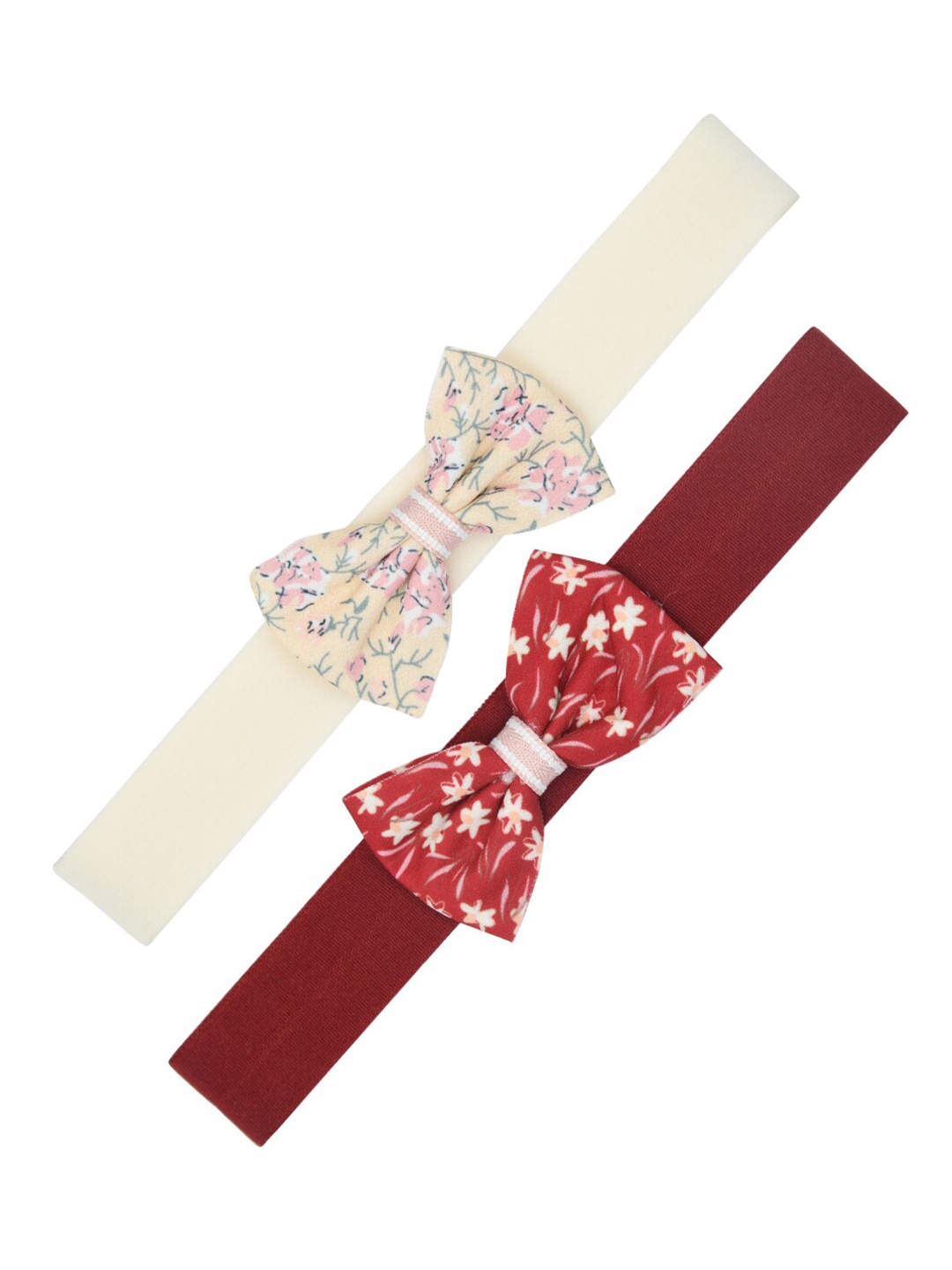 

FUNKRAFTS Girls Set of 2 White & Maroon Hairband