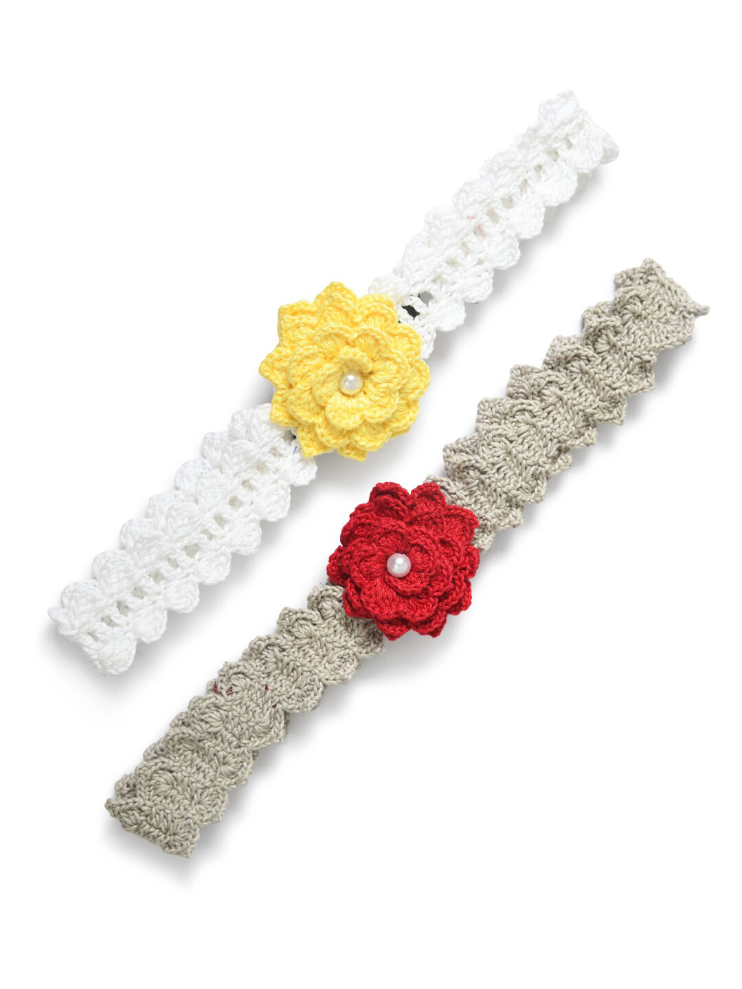 

FUNKRAFTS Girls Set of 2 White & Grey Hairband