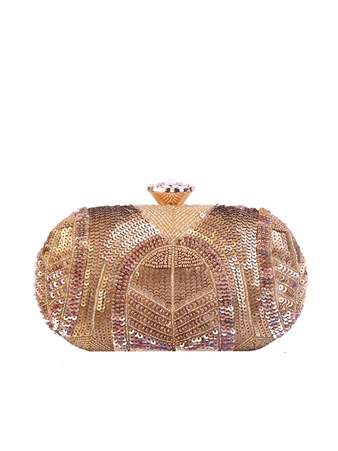 

Angeline Gold-Toned Embellished Box Clutch