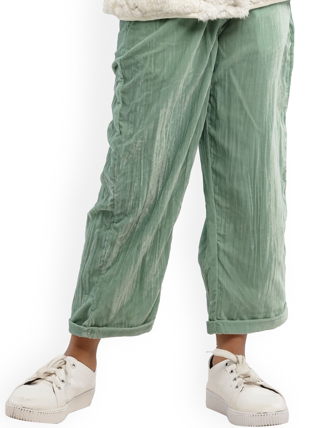 

UNDER FOURTEEN ONLY Girls Green Slim Fit Trousers