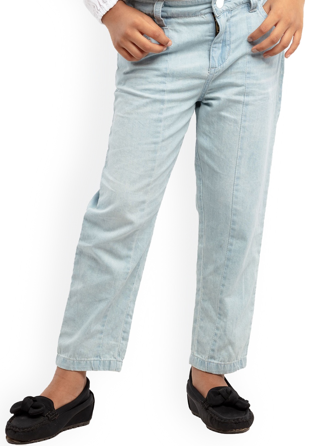 

UNDER FOURTEEN ONLY Girls Blue Slim Fit Chinos Trousers